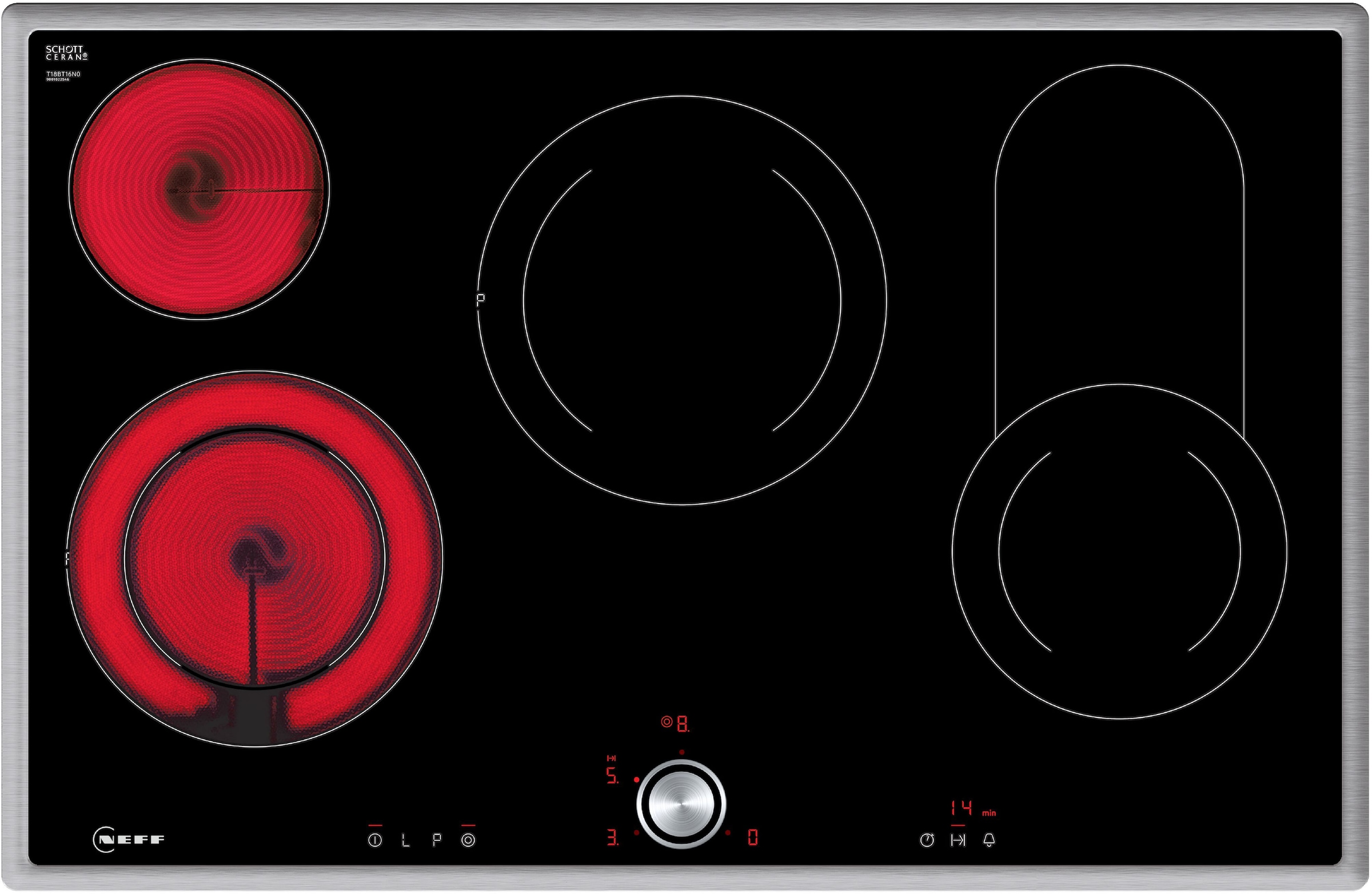 NEFF Elektro-Kochfeld von SCHOTT CERAN "T18BT16N0", mit intuitiver Twist Pad Bedienung