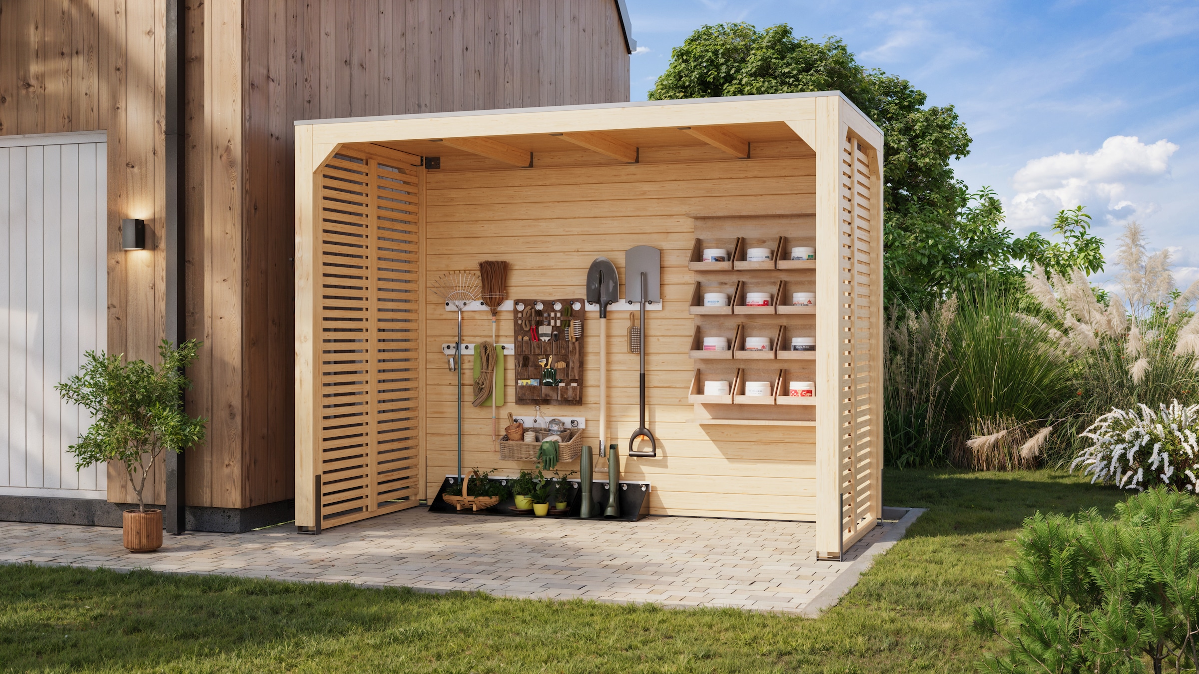 Karibu Pavillon »Gordon«, BxTxH: 320x160x239 cm, ohne Seitenteile und Rückwand