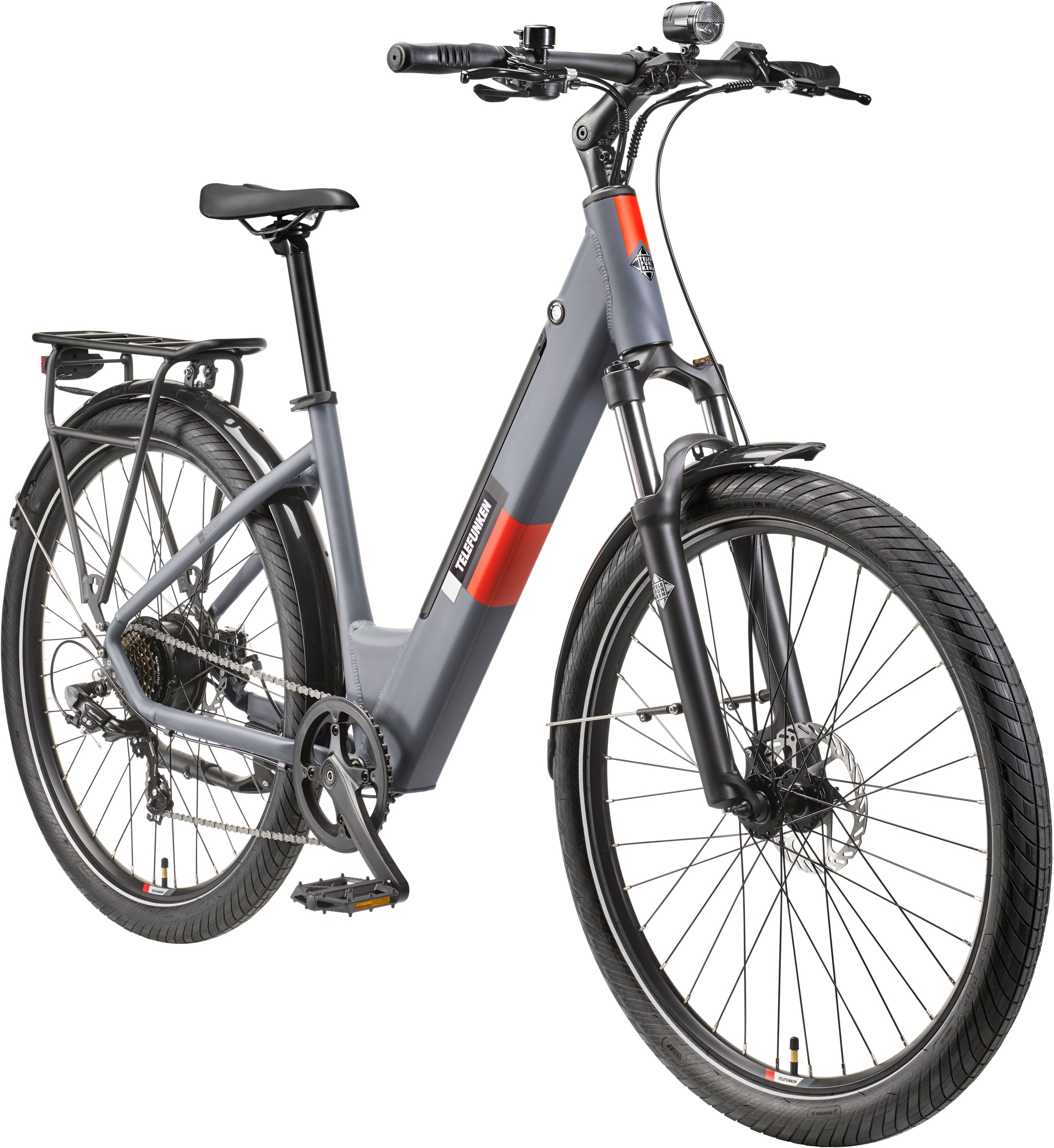 Telefunken E-Bike »E-City SUV300«, 7 Gang, Shimano, Tourney, Heckmotor 250 W, Pedelec, Elektrofahrrad, Damen u. Herren, innerhalb StVZO, 27,5 Zoll