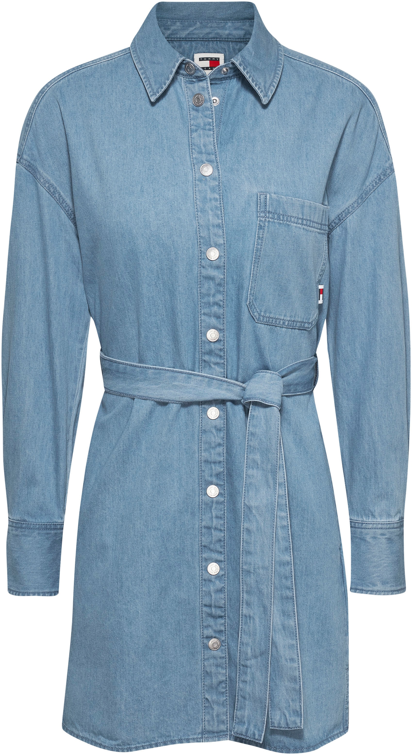 Tommy EXT«, online »TJW Jeanskleid BAUR Jeans DRESS | bestellen BELTED DENIM mit Markenlabel SHIRT