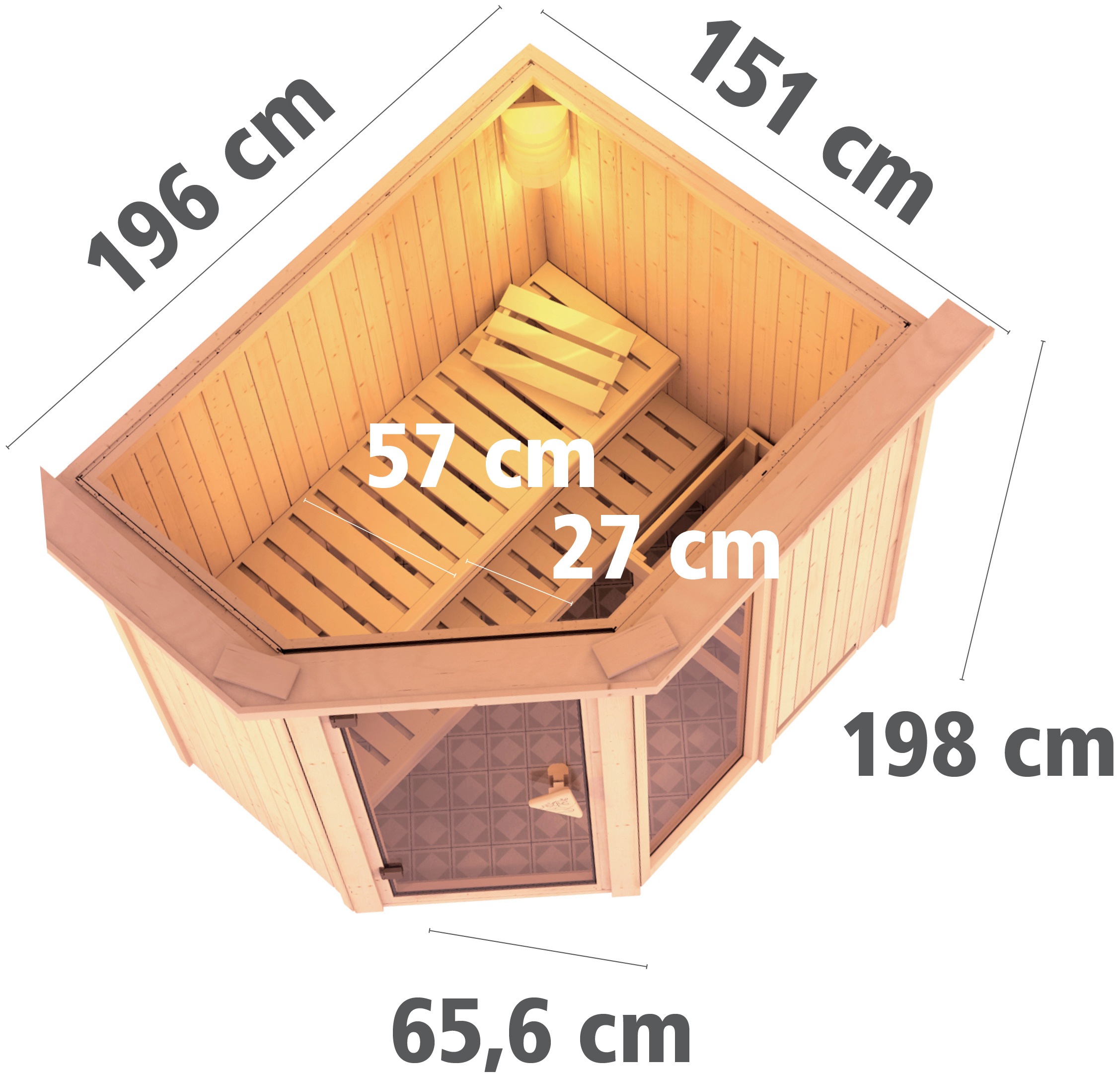 Karibu Sauna »Frigga 1« Set,  Ofen 9 kW integr. Strg