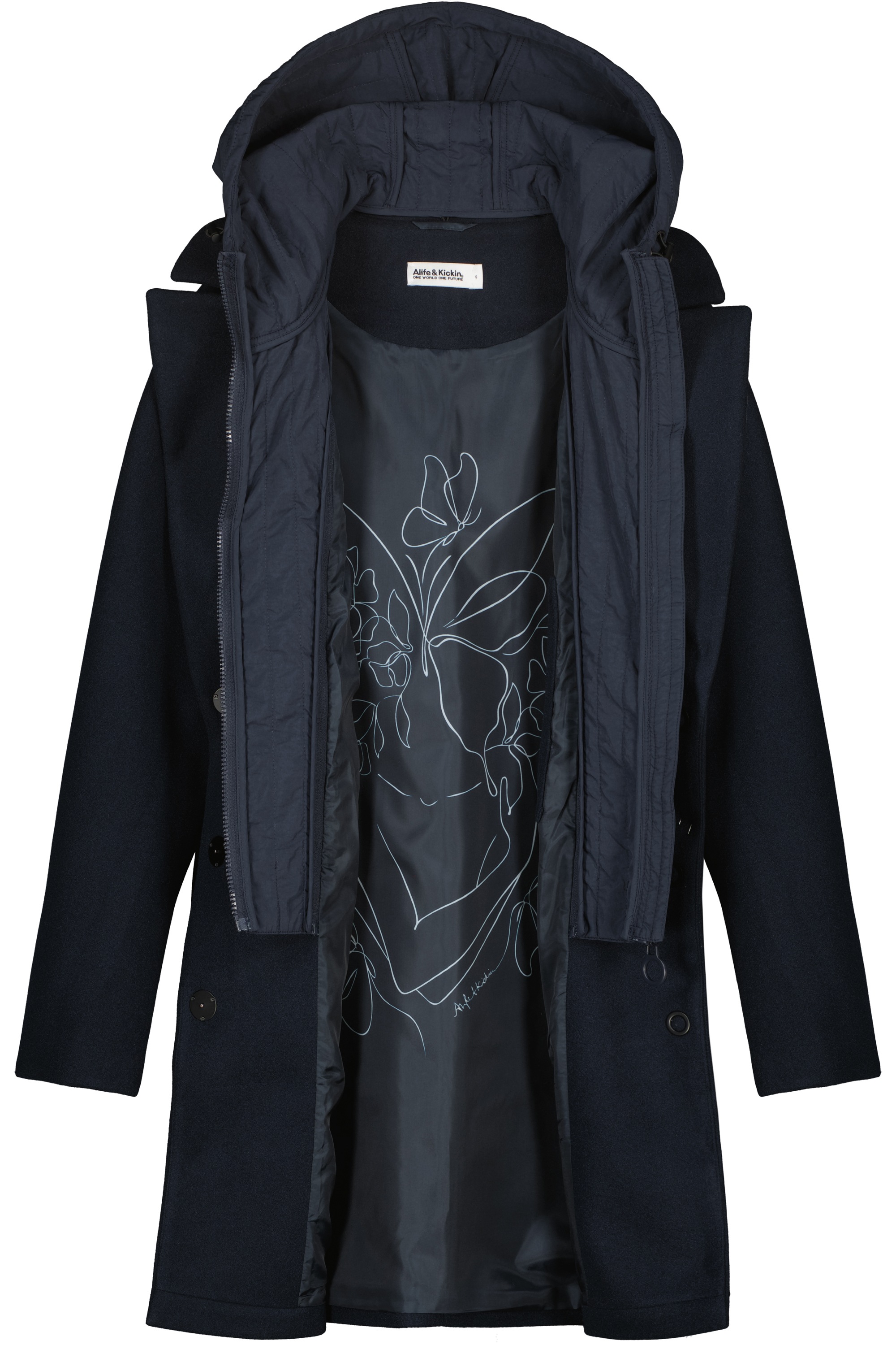 Alife & Kickin Winterjacke »Damen AjaAK A«, mit Kapuze, Damenwinterjacke mit herausnehmbarem Inneneinsatz und Kapuze