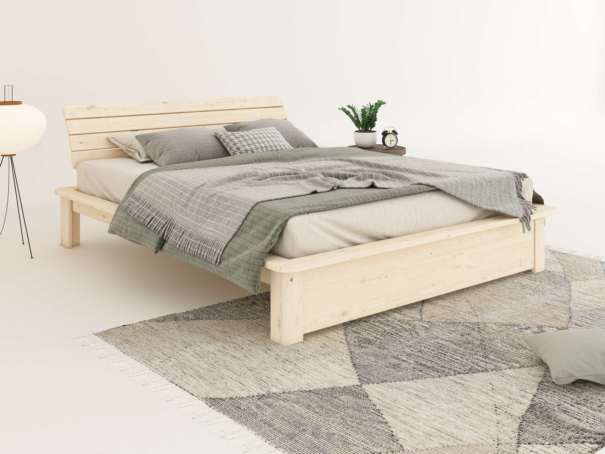OTTO home Massivholzbett "Antri, Futonbett, ergonomisch geformtes Kopfteil, günstig online kaufen