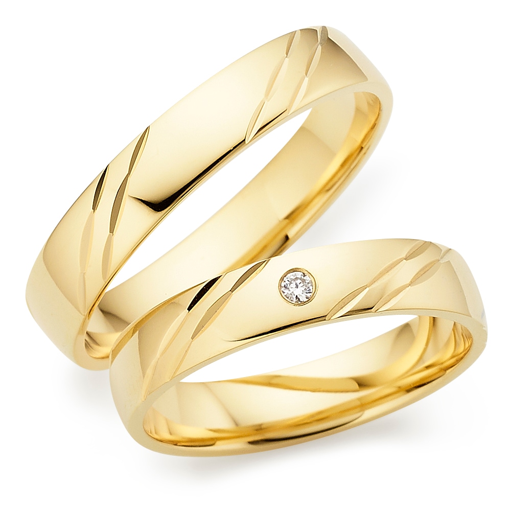 PHÖNIX Damen Trauring "Schmuck Partnerring Ehering Verlobungsring Freundschaftsring", 50, 0,02 SI = kleine Einschlüsse mit Brillant, Silber 925