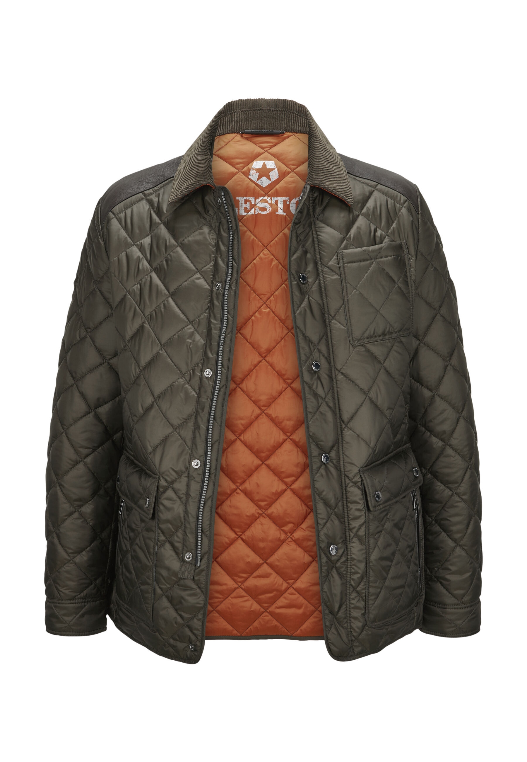 Milestone Steppjacke »MSSantos« ohne Kapuze Ledereinsätze an Schultern und Ellbogen