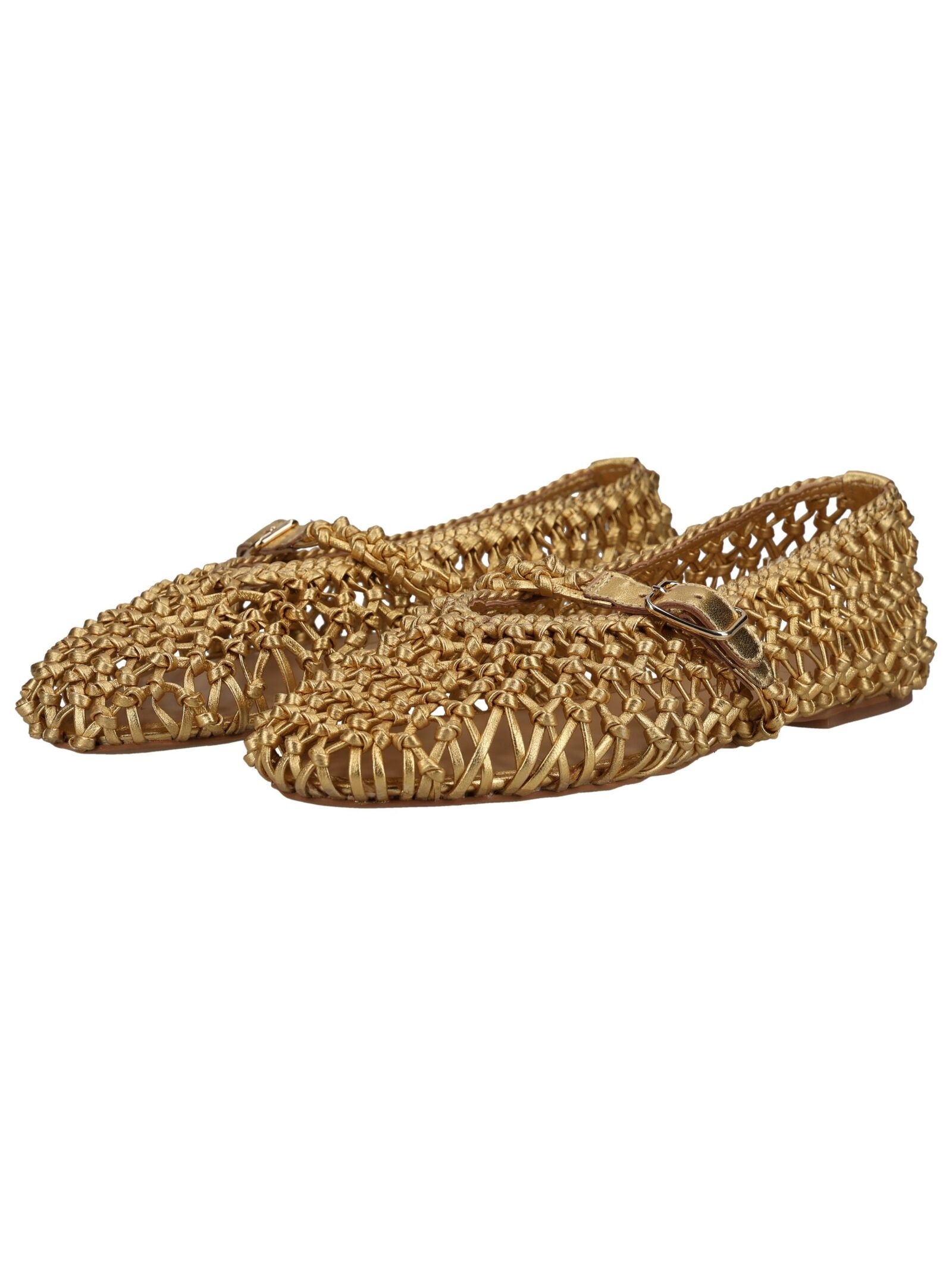 Riemchenballerina DOLCE VITA "Dolce Vita Ballerinas Leder", Damen, Gr. 37, gold, Leder, Schuhe Riemchenballerina 3
