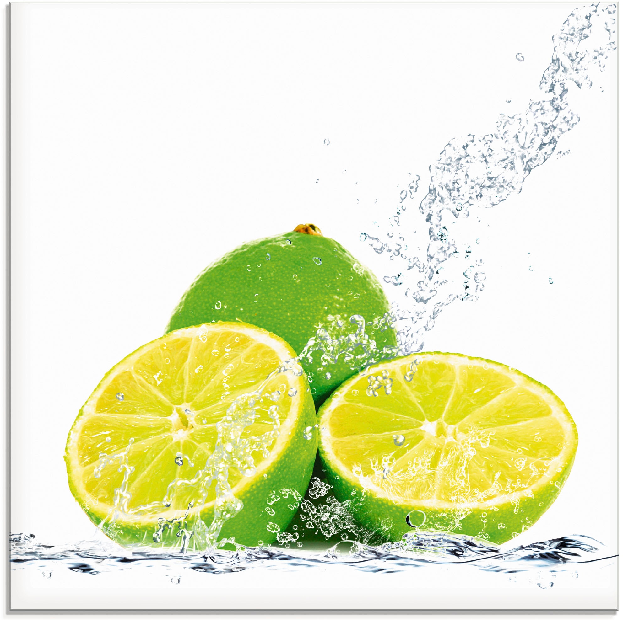 Artland Glasbild "Limette mit Spritzwasser" Lebensmittel 1 Stk. tlg. in ver günstig online kaufen