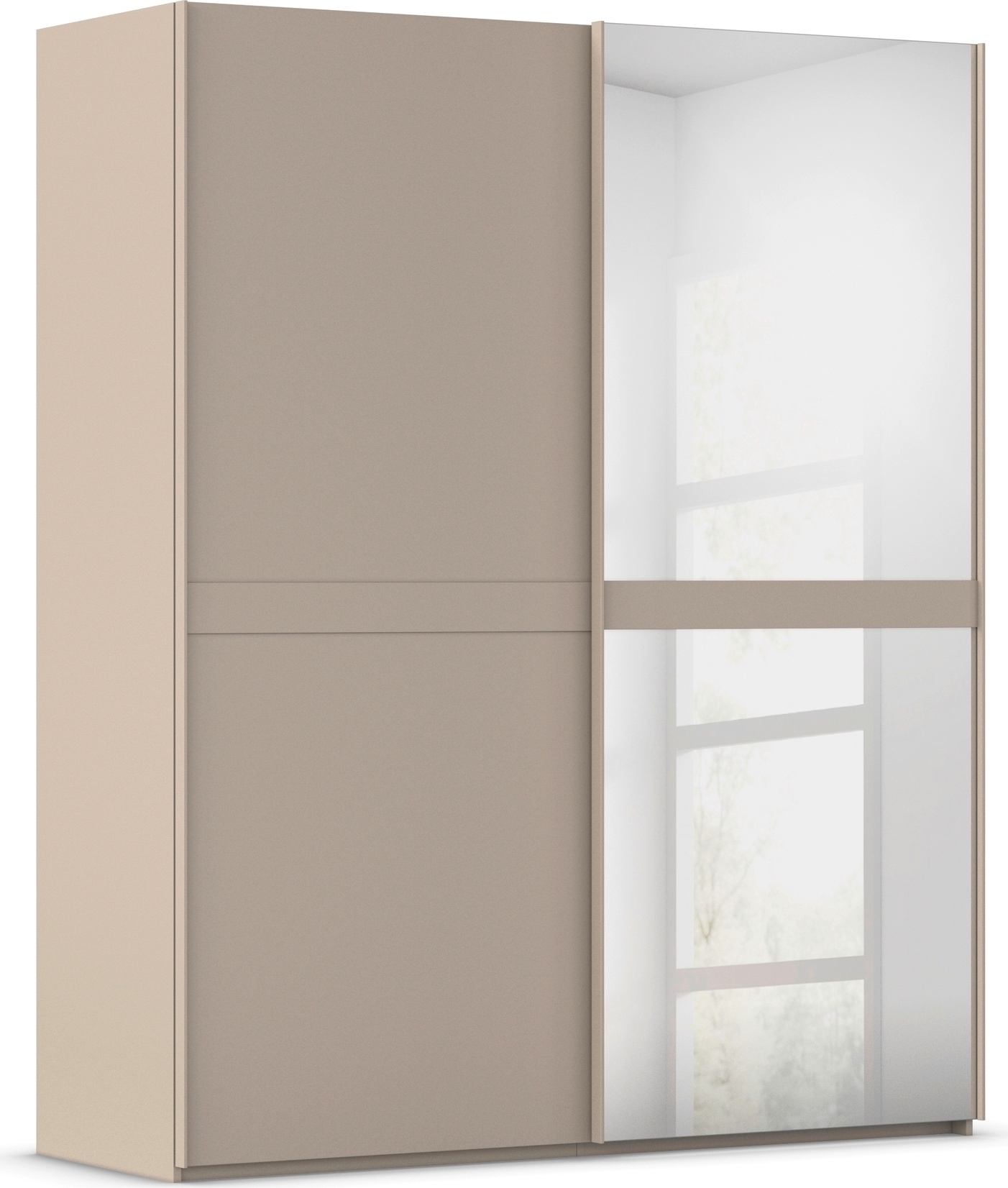 rauch "Kleiderschrank Schrank Garderobe Schlafzimmerschrank SCALE-LINE" edle Optik mit Bauchbinde in Korpusfarbe mit Spiegel MADE IN GERMANY