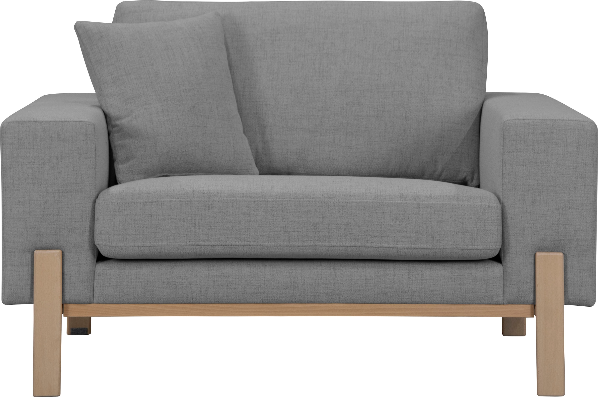 OTTO products Loveseat "Hanne Sessel mit Holzrahmen", Verschiedene Bezugsqualitäten: Baumwolle, recyceltes Polyester