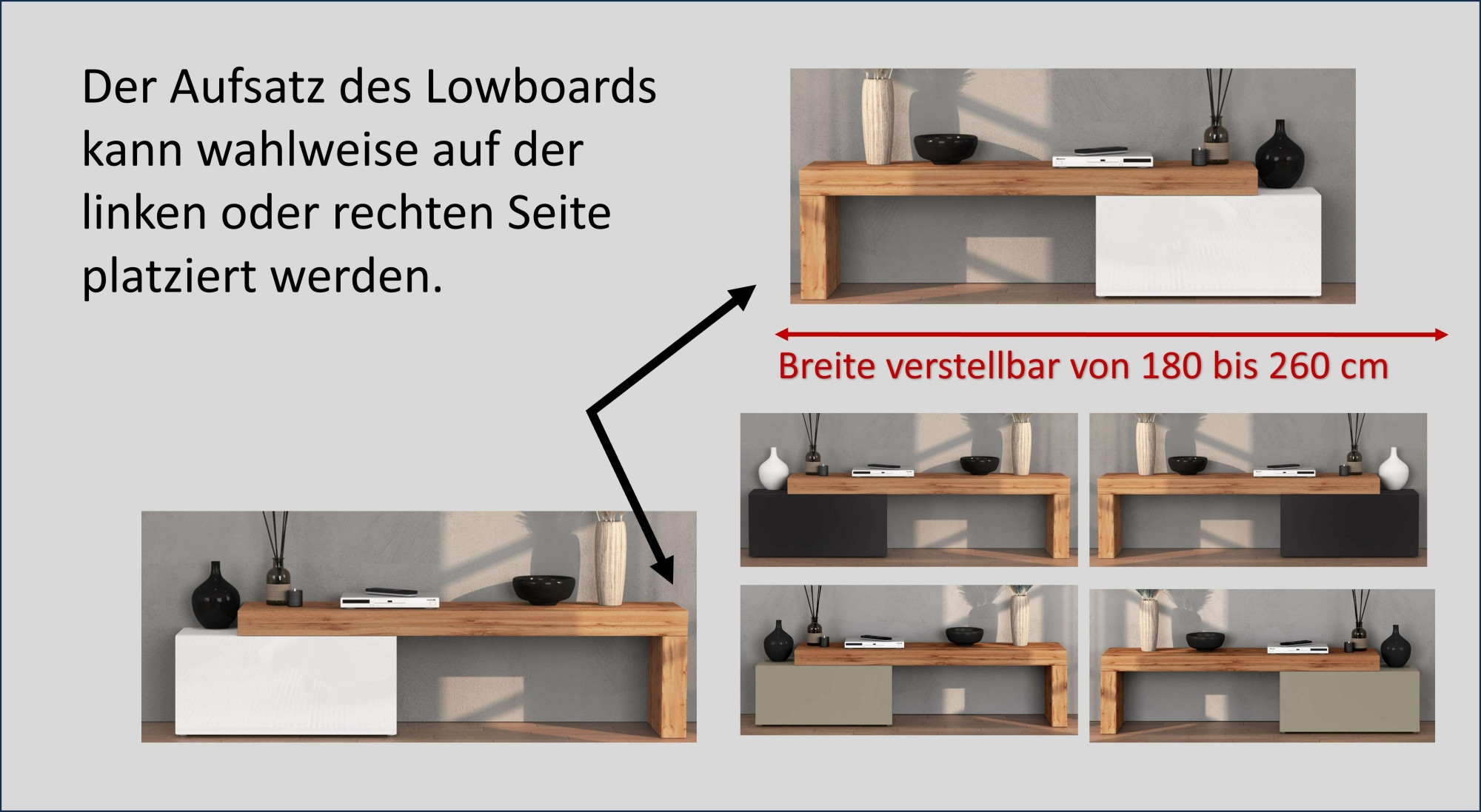 INOSIGN TV-Wand »Chronos TV-Set, Wohnwand – Elemente frei platzierbar, Made in Italy« Set, 2-er set, 2 Stk. tlg.