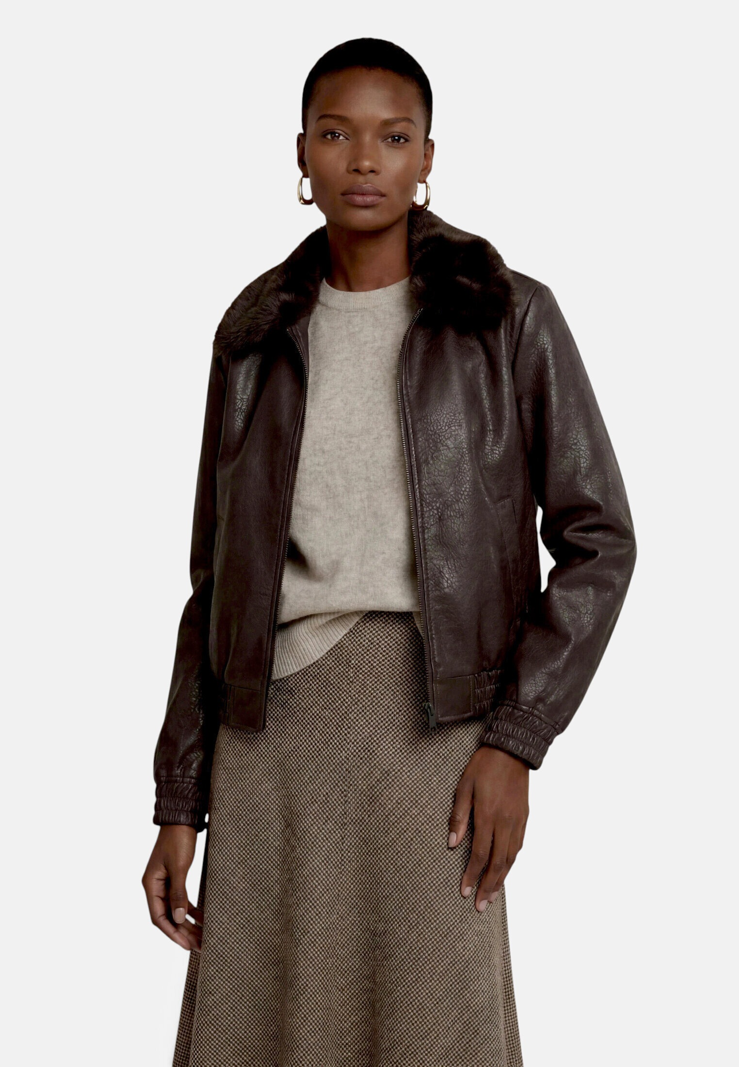 Zero Jackenblazer »Damen mit Kunstfellkragen« Material