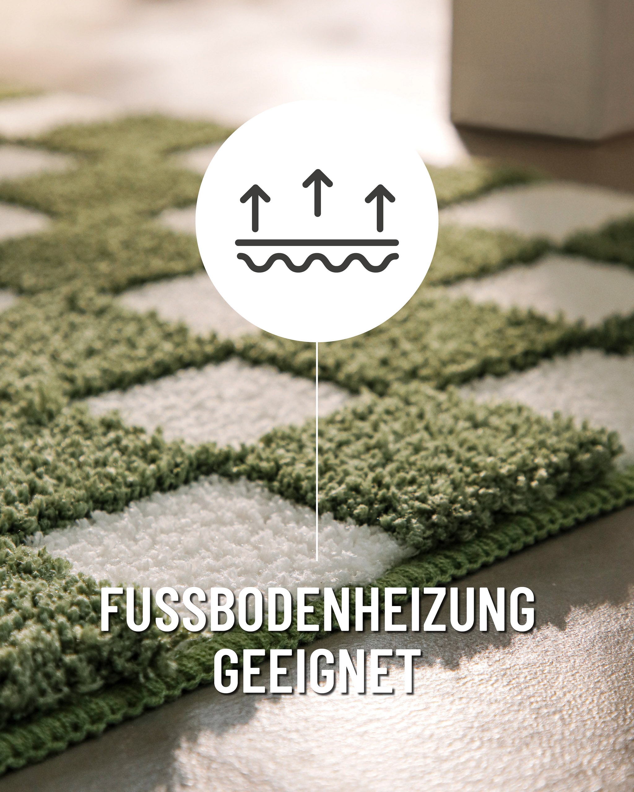 Wecon home Badematte »Bobbi« Höhe 25 mm rutschhemmend beschichtet schnell trocknend Badteppich, Schachbrett-Design, weich, rutschhemmend, waschbar