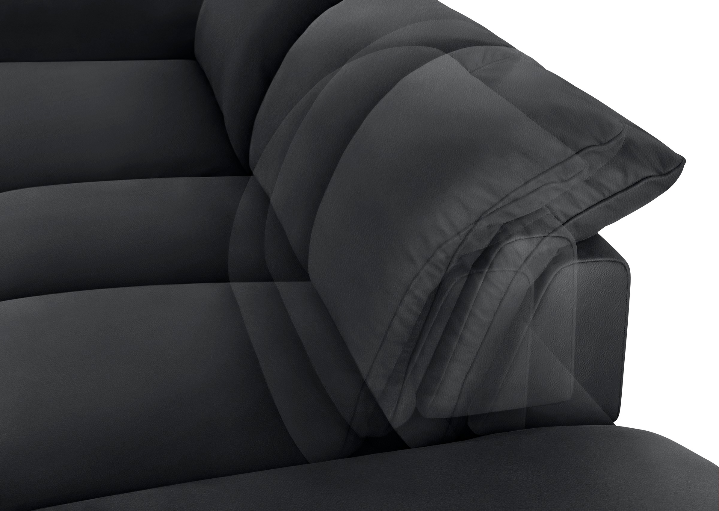 W.SCHILLIG Ecksofa »enjoy&MORE, Designsofa, elegant und bequem, L-Form«, Sitztiefenverstellung, Füße schwarz pulverbeschichtet, Breite 310 cm