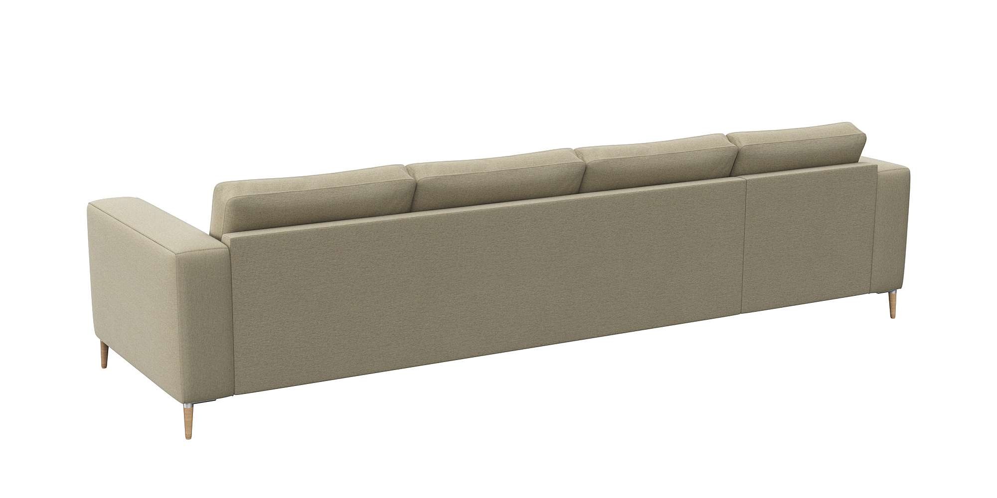 FLEXLUX Ecksofa »Fiore, super bequem durch hochwertigen Sitzaufbau mit Kaltschaum«, breite Armlehnen, Füße Alu+ Eiche, L-Form