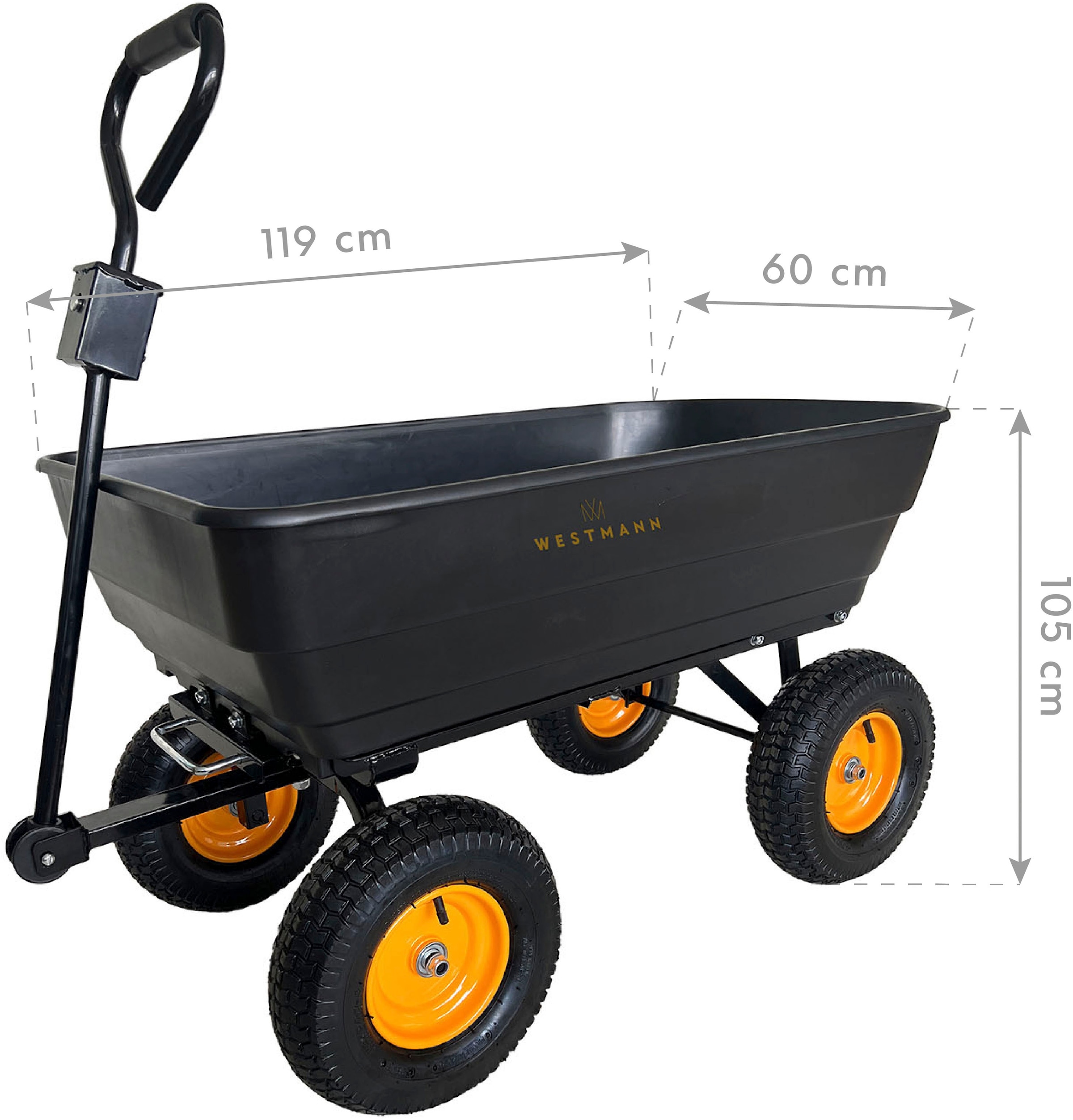 WESTMANN Bollerwagen »Prakta M« BxTxH: 60x119x105 cm, mit Kippfunktion