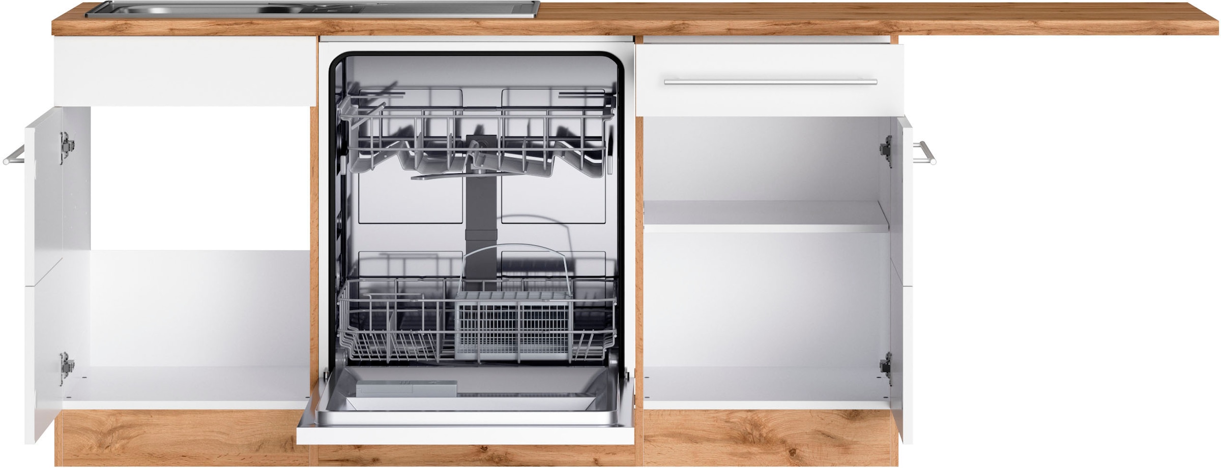 KOCHSTATION Winkelküche »KS-Wien« Stellbreite 220 x 420 cm, wahlweise mit E-Geräten