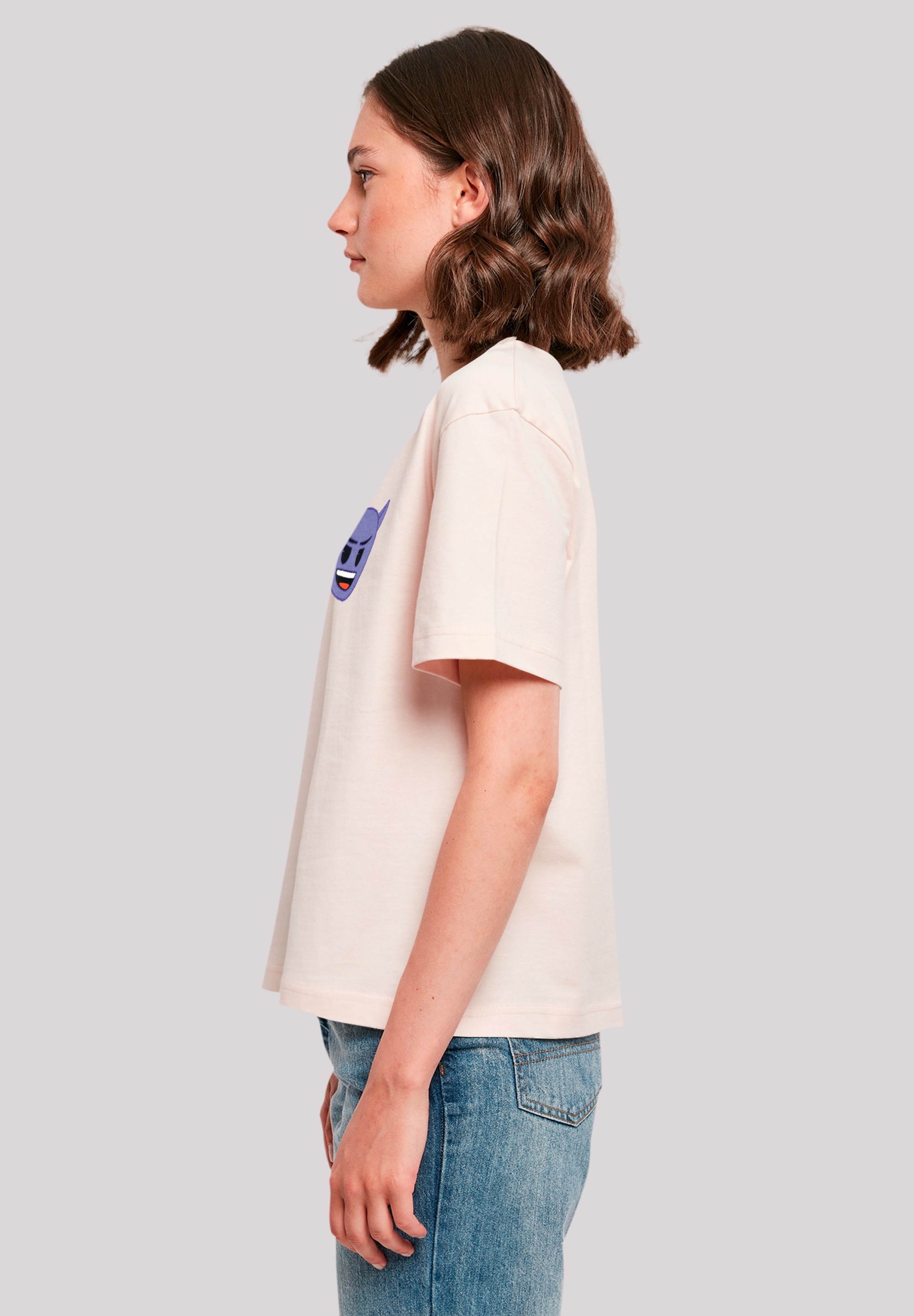 F4NT4STIC T-Shirt »emoji couture evil smiling purple face«, Premium Qualität