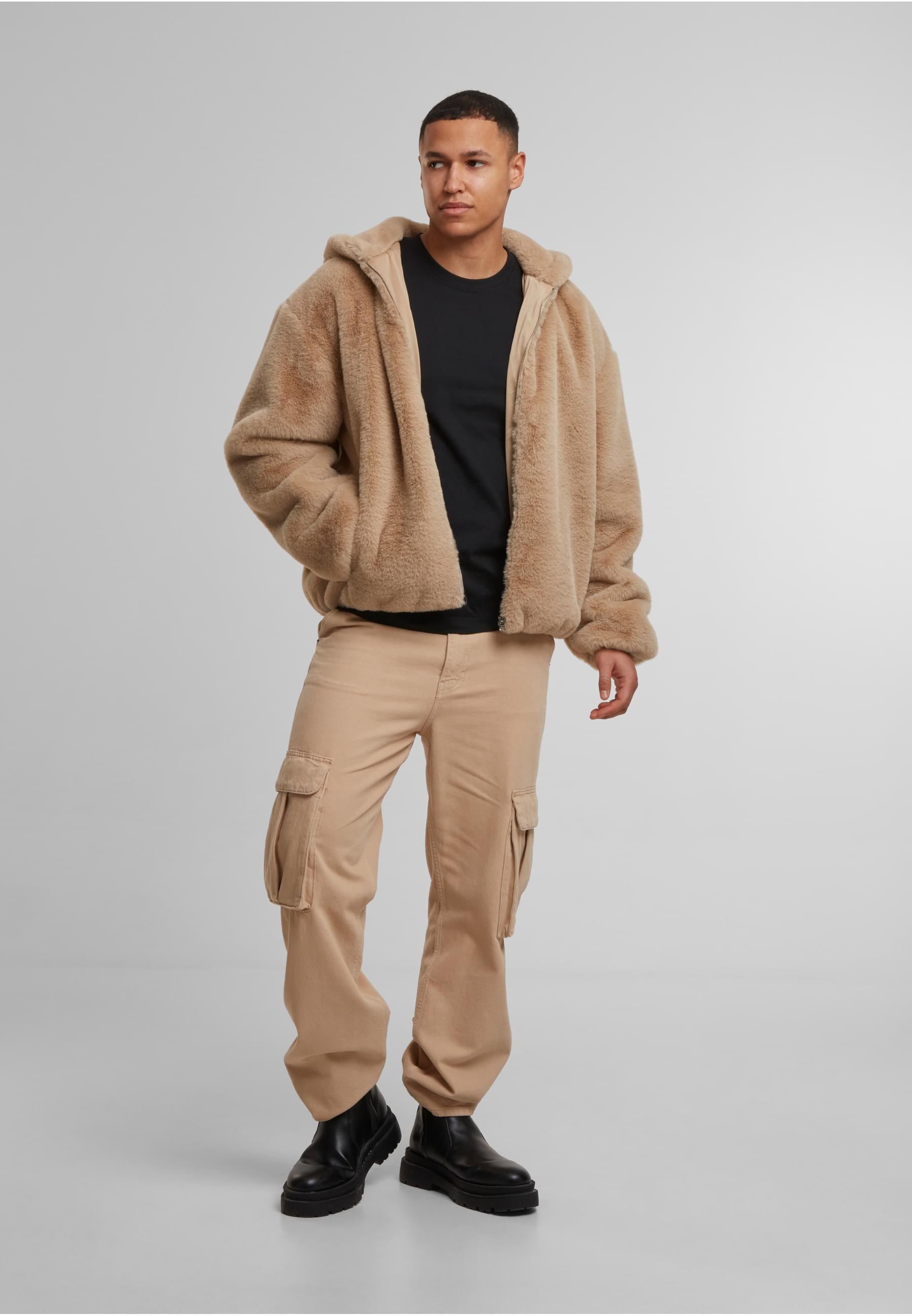URBAN CLASSICS Sweatjacke »Urban Classics Full Zip Faux Fur Hoodie«