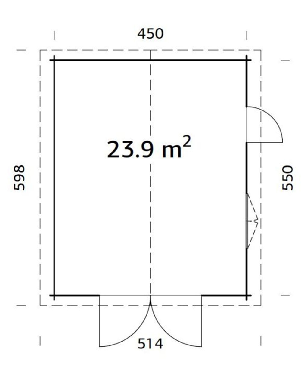 Palmako Garage »Roger, mit Holztor« BxTxH: 514x598x287 cm
