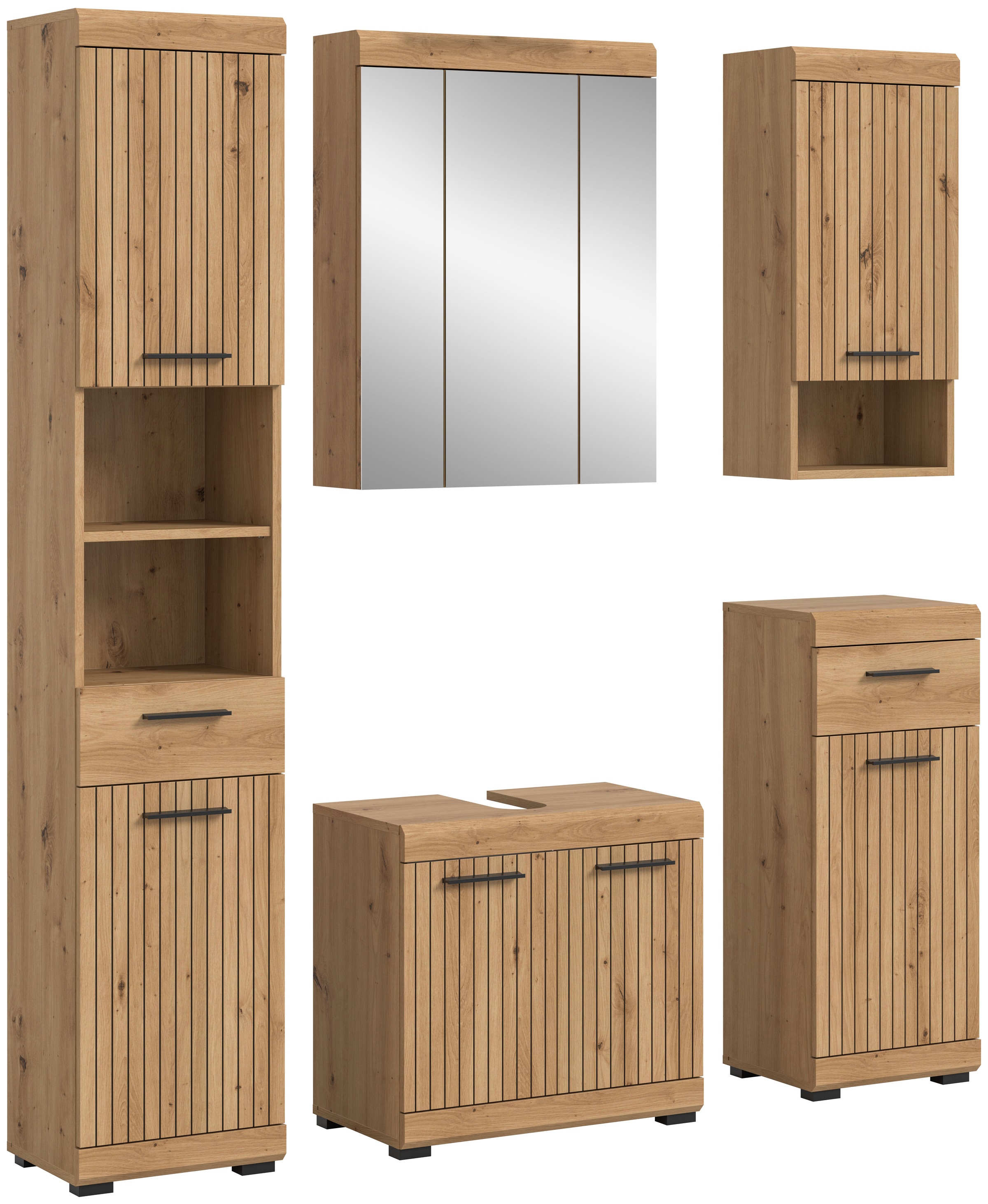 welltime Badmöbel-Set "SIENA, 5 teilig, bestehend aus:" Set, TOPSELLER, 5 Stk. tlg.