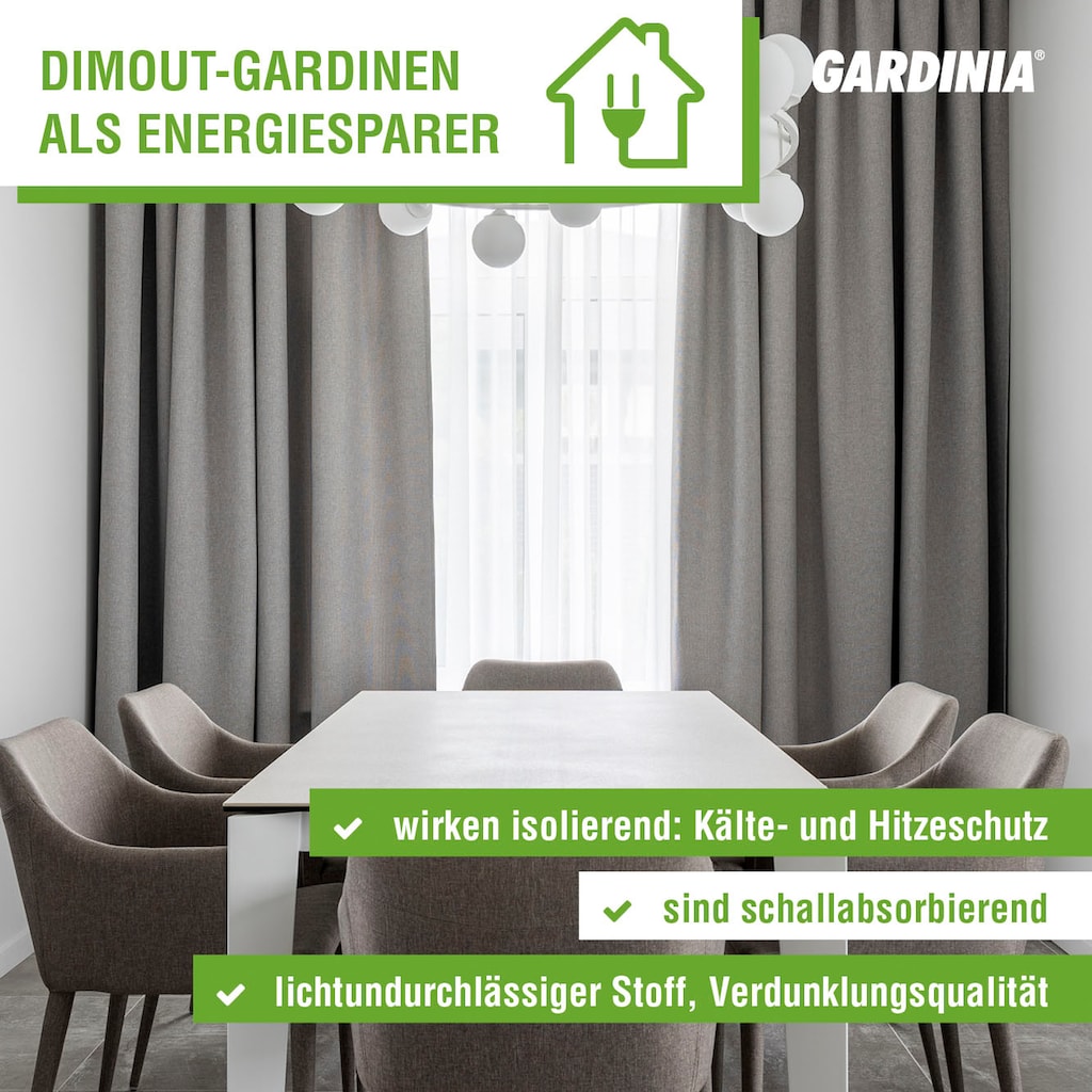 GARDINIA Gardine »Schal mit Gardinenband Dimout«, (1 St.)