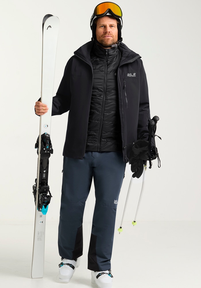 Jack Wolfskin Skijacke »FLOWLINE 3IN1 JKT M«, mit Kapuze