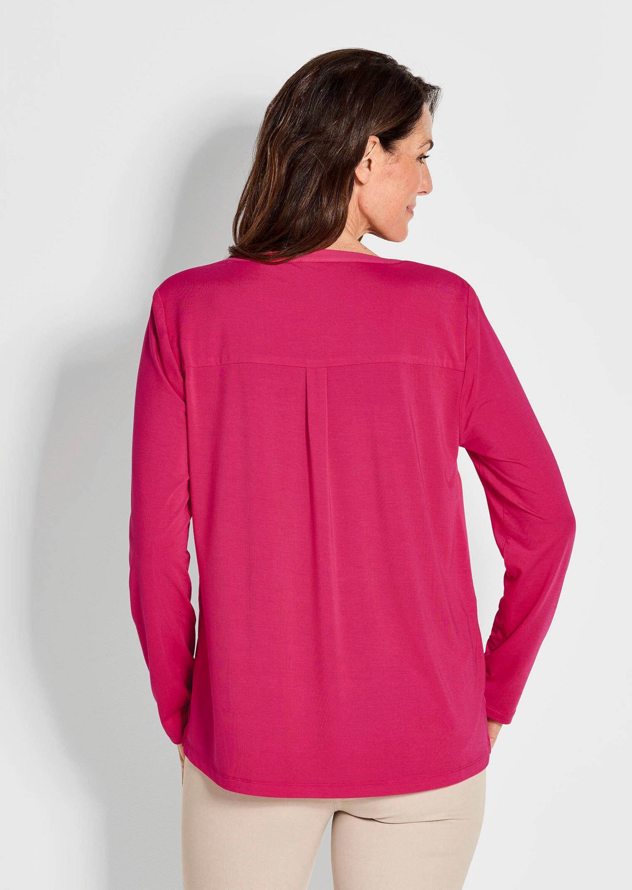 GOLDNER Kurzarmbluse »Blusenshirt Blusenshirt mit Chiffon-Einsatz«