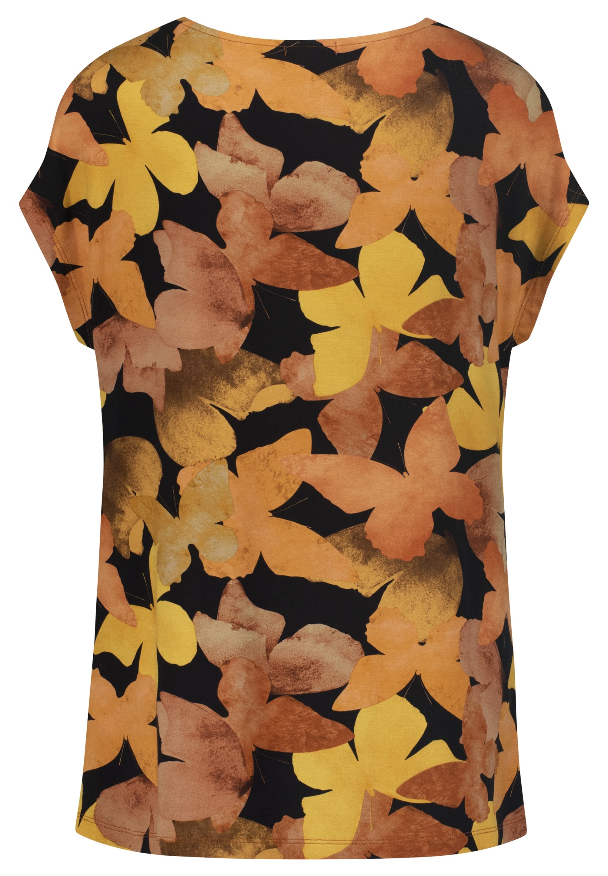 October T-Shirt, mit herbstlichem Allover-Print