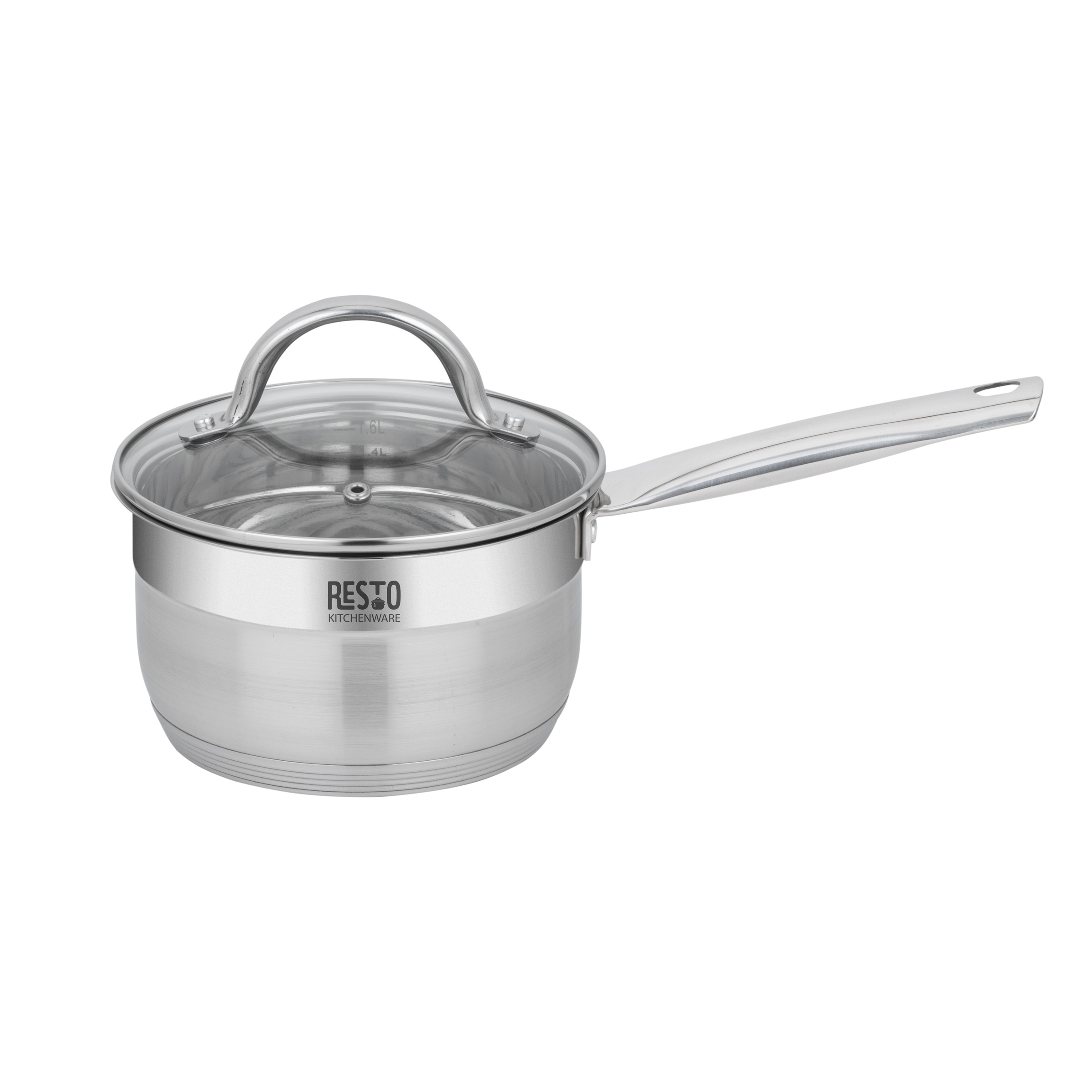 RESTO Kitchenware Topf-Set »RIGEL, spülmaschinengeeignet« Set, 1x Soßentopf Ø 16 cm m. Deckel, 4x Kochtopf Ø 16/18/20/24 cm m. Deckel, 10 tlg. Edelstahl 18/10