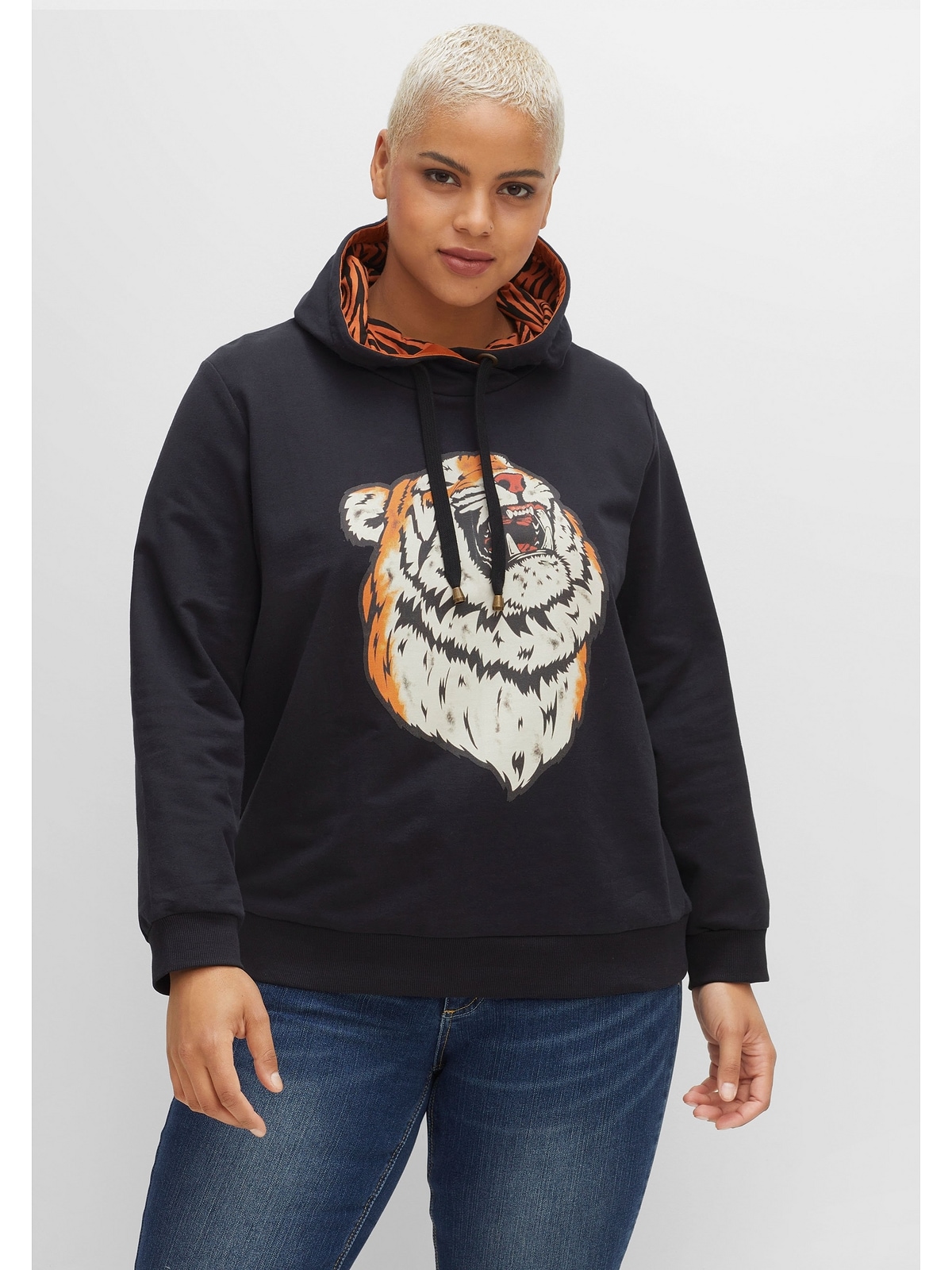 Kapuzensweatshirt »Große Größen«, mit Animal-Frontdruck