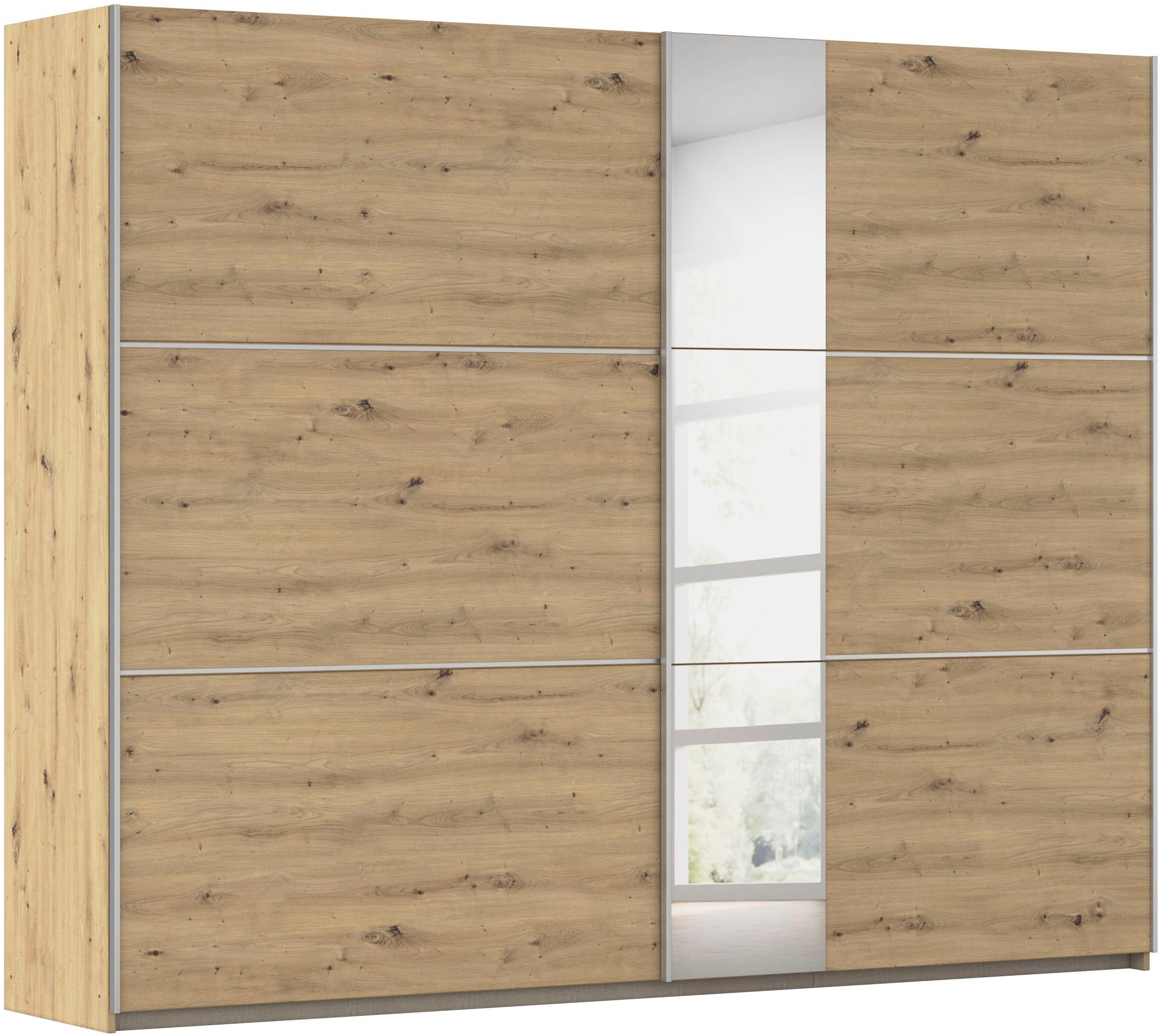 OTTO home Kleiderschrank "Mehrzweckschrank Aktenschrank Möbel Mietswohnung TOPSELLER ASTANA" 3 Ausstattungen BASIC/CLASSIC/PREMIUM (inkl. SOFT-CLOSE-FUNKTION), mit 3 Spiegelelementen, Metallgriffleisten alufarbig MADE IN GERMANY