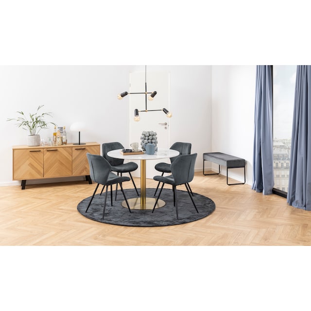 ACTONA GROUP Sitzbank »Ximena«, (1 St.), mit edlem Samtvelours und  schwarzen Metallbeinen, Breite 95 cm | BAUR