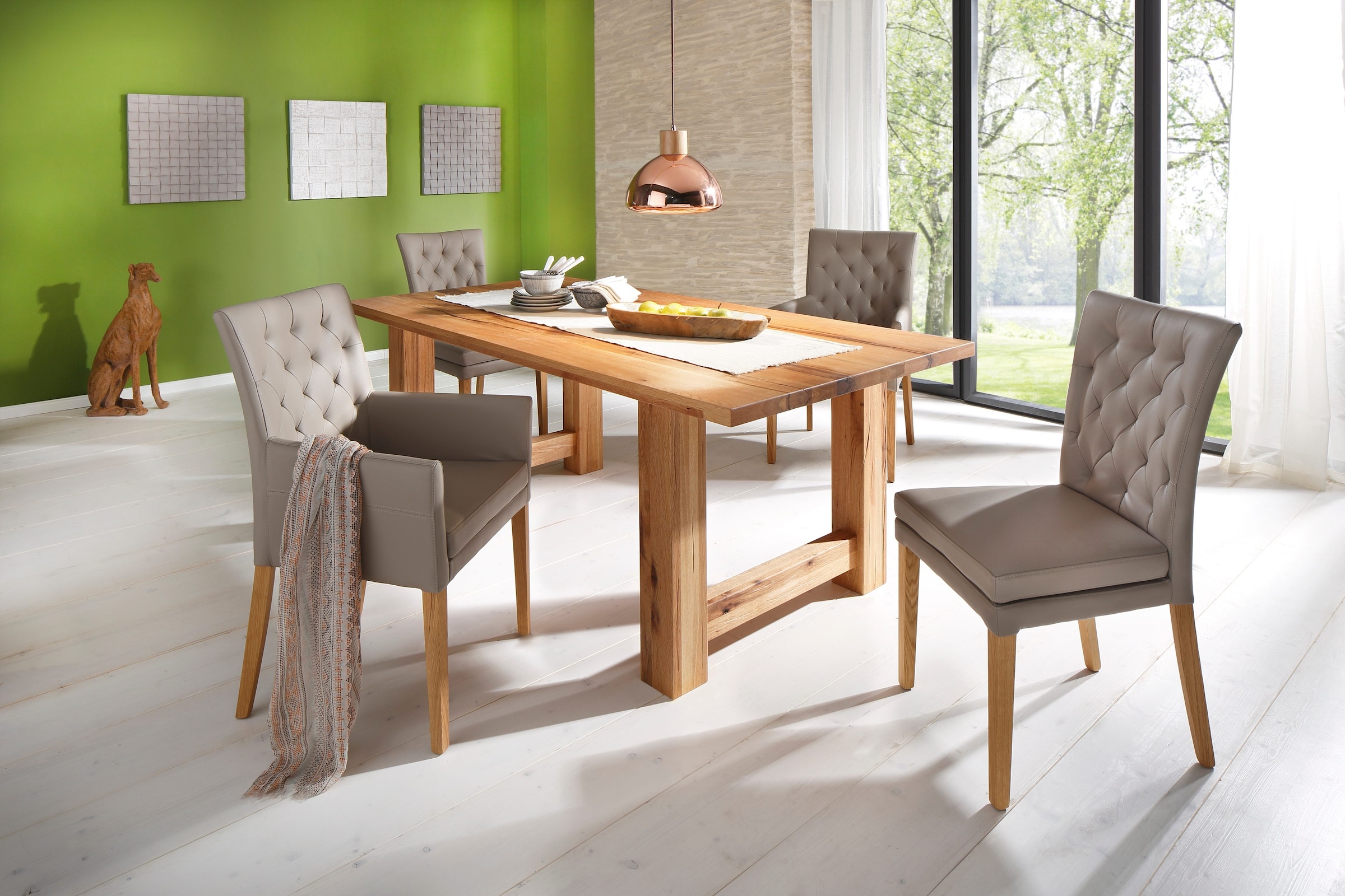 Home affaire Esszimmerstuhl »Colorado BESTSELLER Polsterstuhl«, (Set), 2 St., Luxus-Microfaser, Beine in eiche oder nussbaum. Im 2er, 4er oder 6er-Set