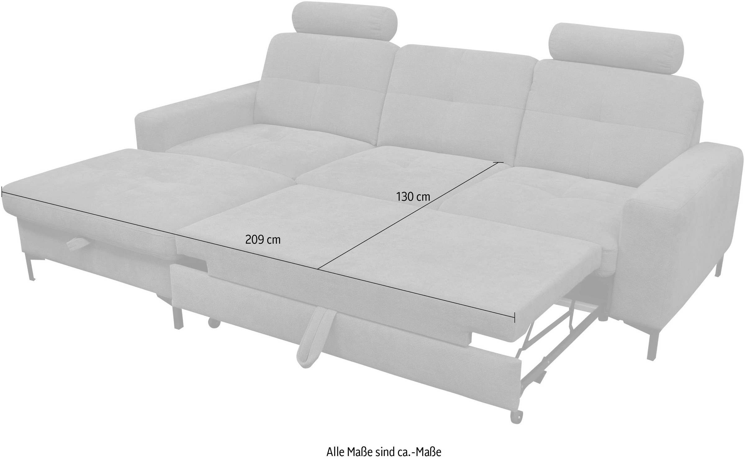 alina Ecksofa »Stelvia«, Inklusive Nackenstützen, Breite 254 cm