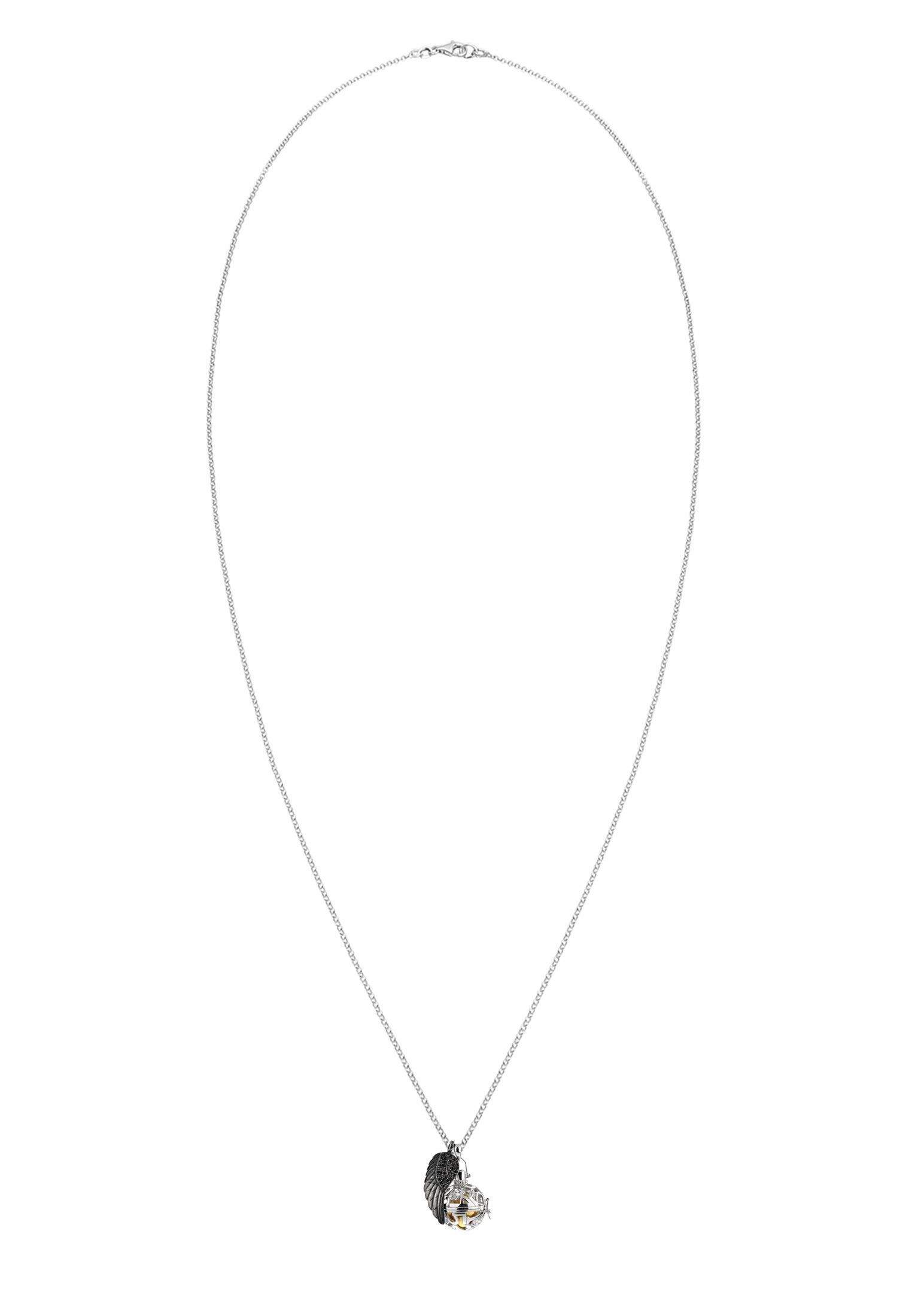 Nenalina Kette mit Anhänger »Engelsflüsterer Ornament Fügel Zirkonia 925 Silber«