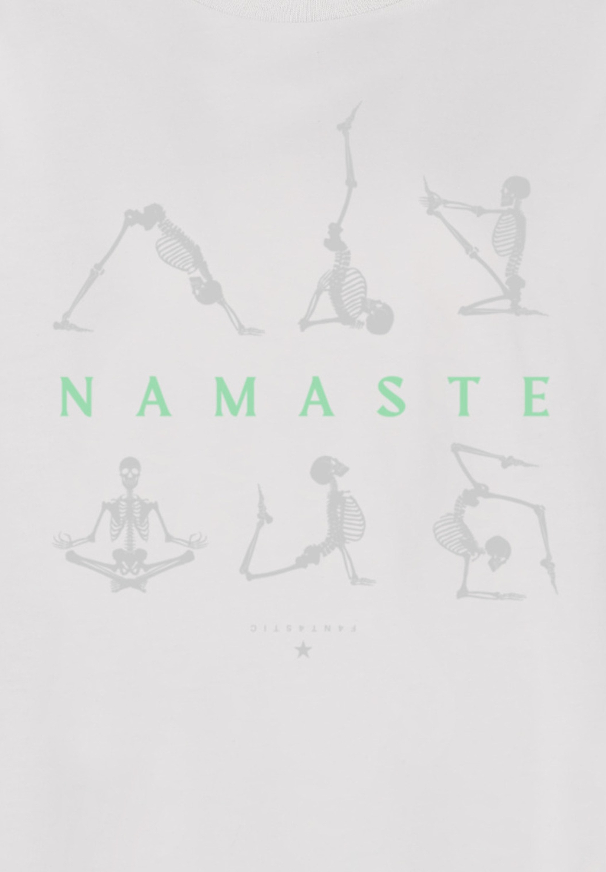 F4NT4STIC T-Shirt »Namaste Yoga Skelett Halloween«, Print