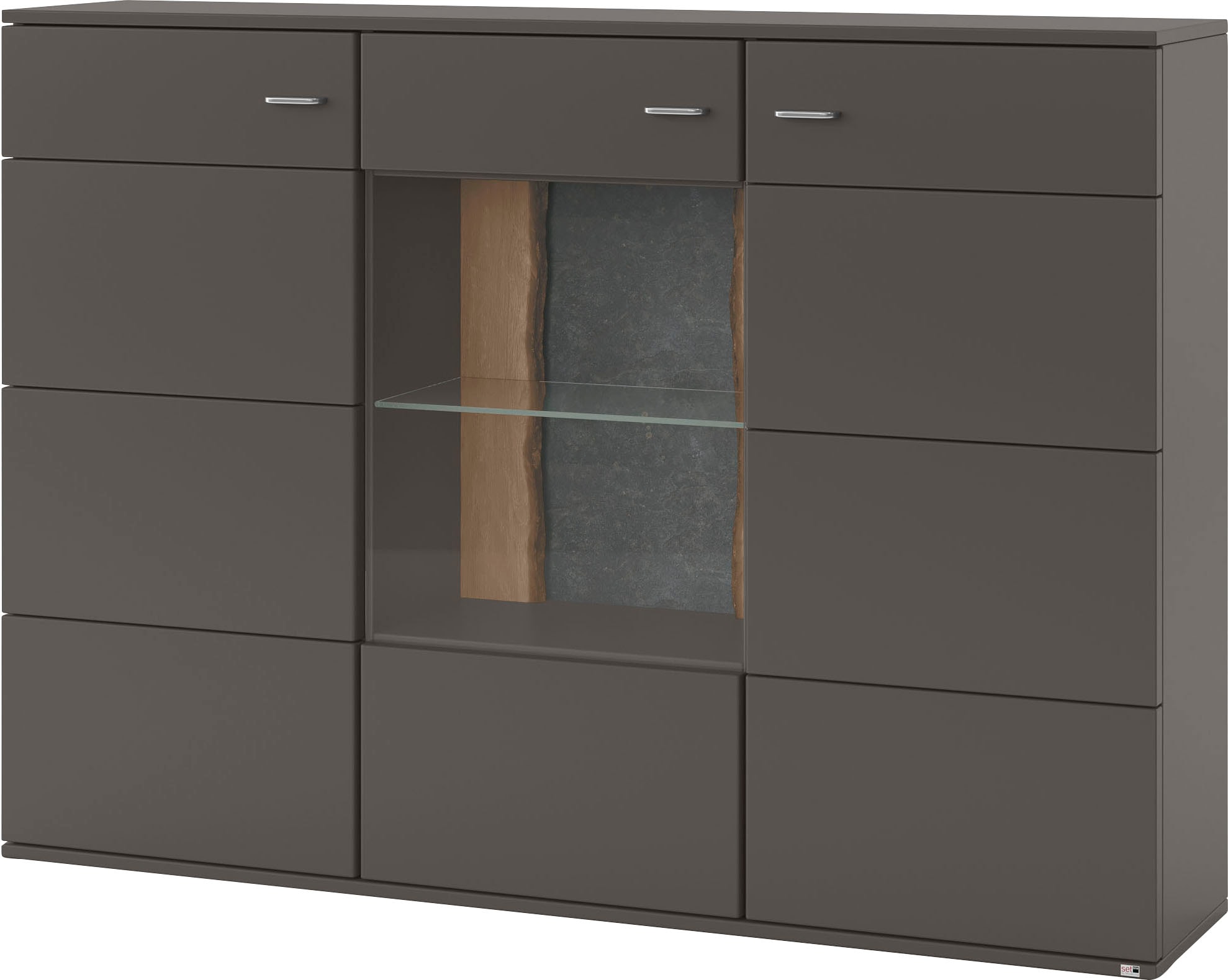 set one by Musterring Highboard »TACOMA«, Typ 52, Breite 180 cm, mit getönter Glastür