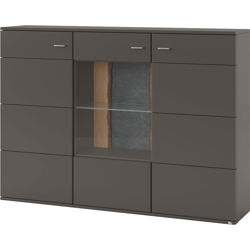 set one by Musterring Highboard »TACOMA«, Typ 52, Breite 180 cm, mit getönter Glastür