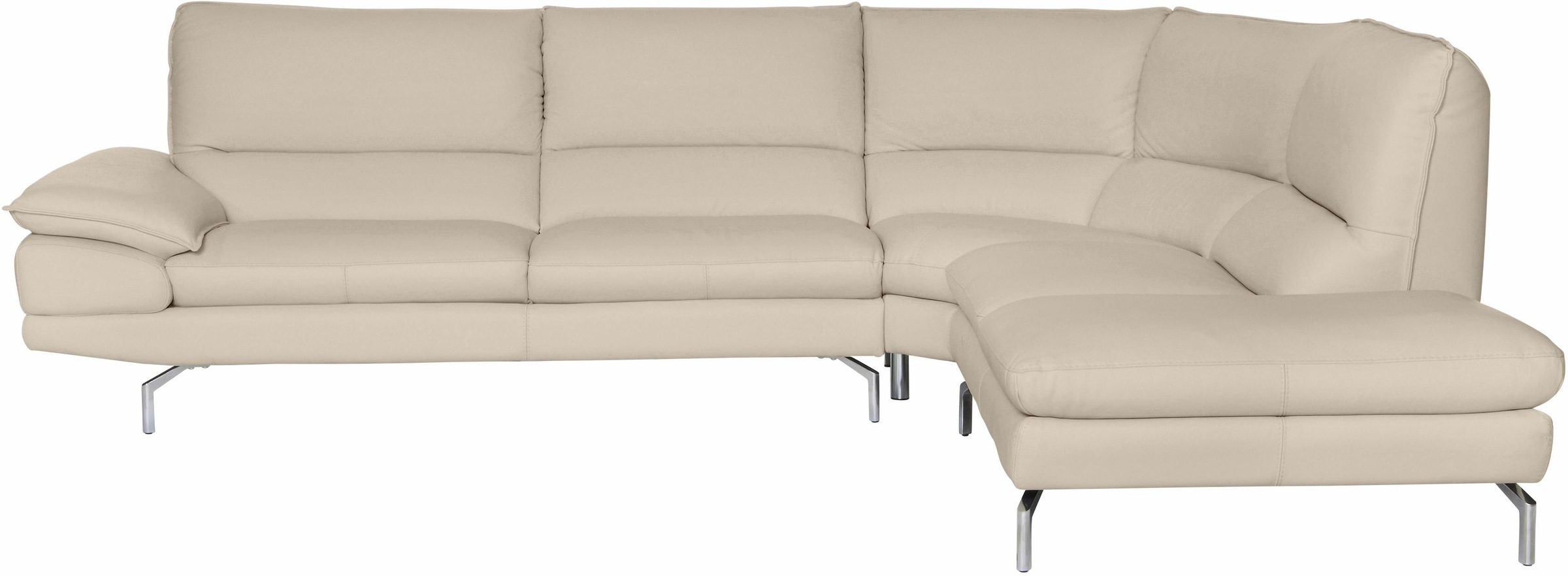 CALIA ITALIA Ecksofa »Dave, italienisches Designsofa L-Form, erstklassiger Sitzkomfort«, Ottomane wahlweise links oder rechts, in zwei tollen Lederqualitäten