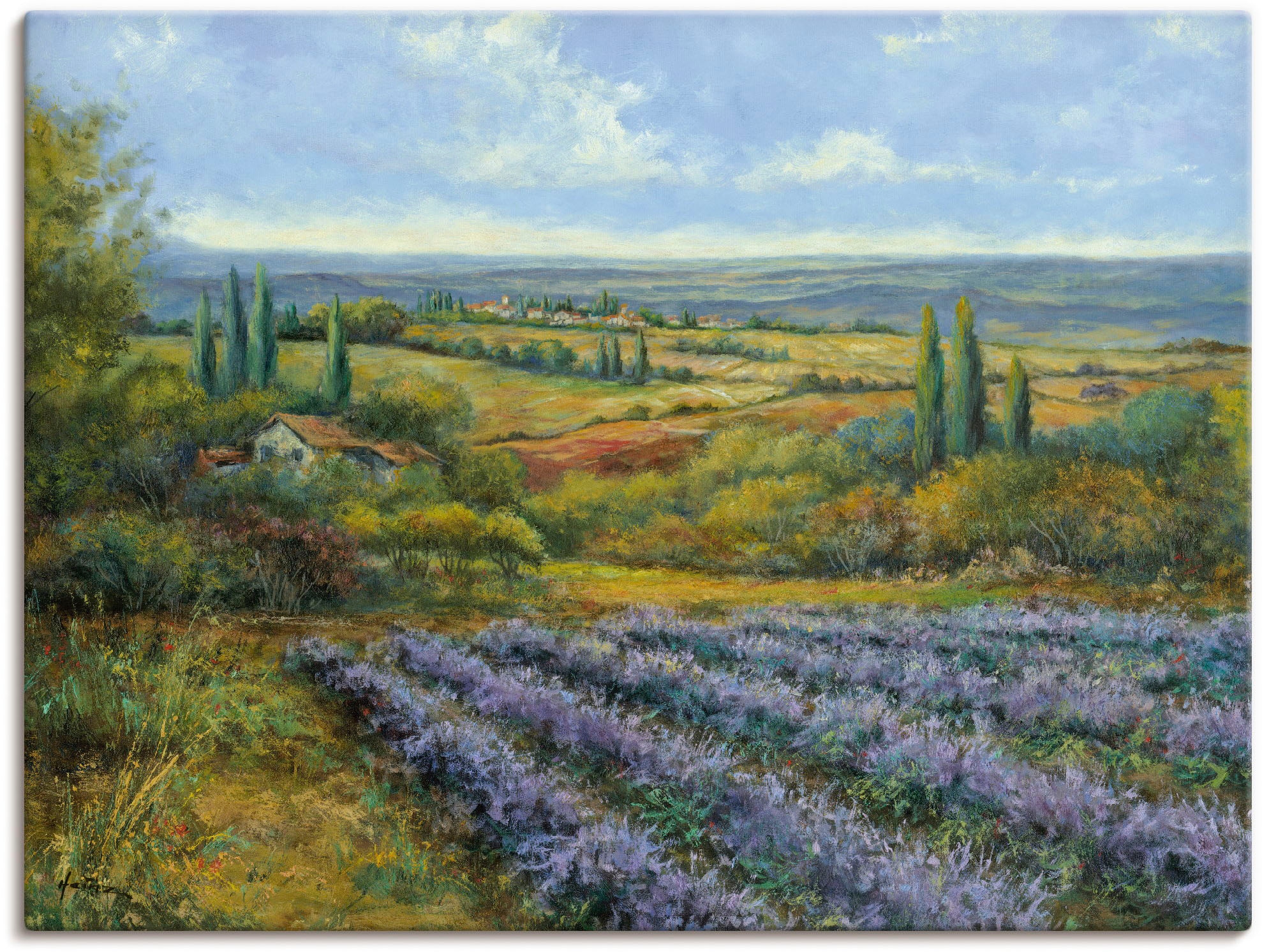 Artland "Lavendelfelder in der Provence" Europa 1 Stk. tlg. auf Holzrahmen günstig online kaufen