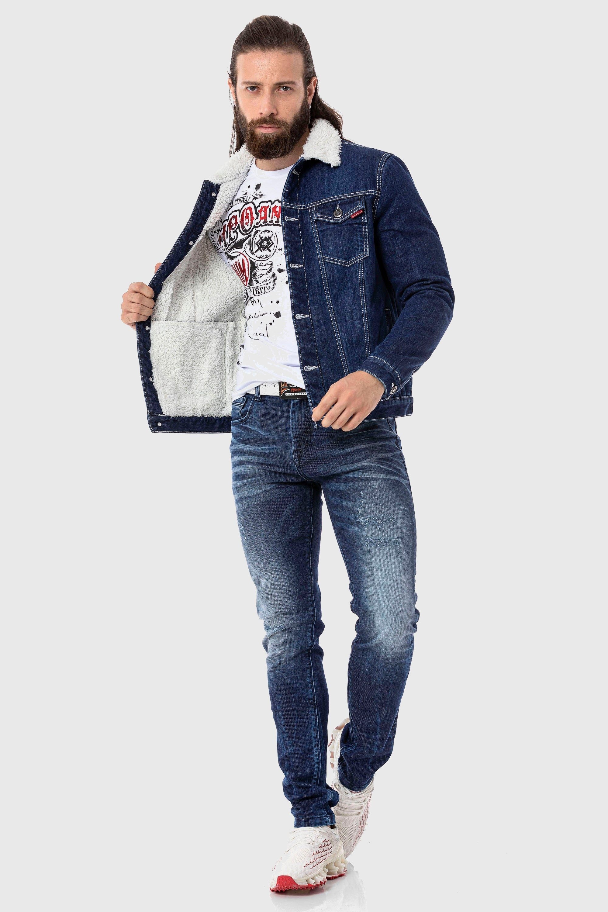 Cipo & Baxx Outdoorjacke »Jacke«, ohne Kapuze, mit Kunstpelz-Kragen