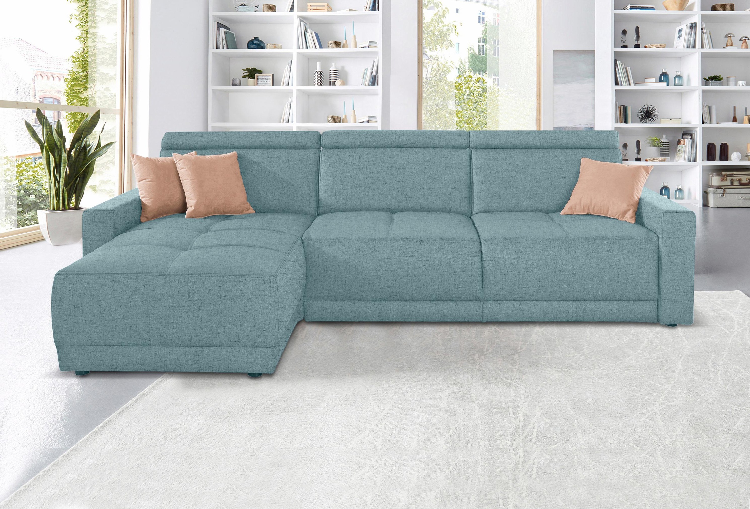 DOMO collection Ecksofa "Ava mit moderner Sitzheftung & toller Doppelnaht, günstig online kaufen