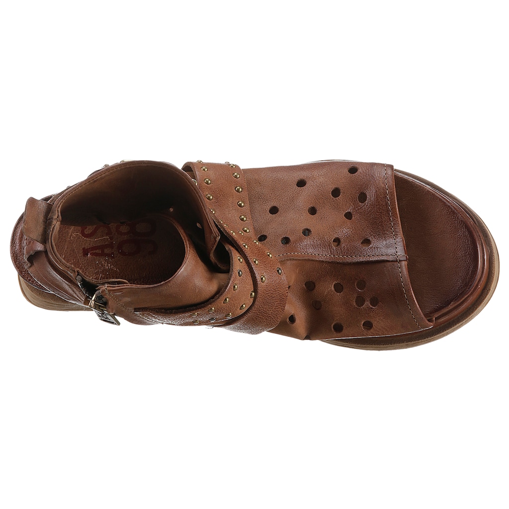 A.S.98 Sandalette »CALVADOS«, Sommerschuh, Sandale, Plateauabsatz mit glänzenden Nieten