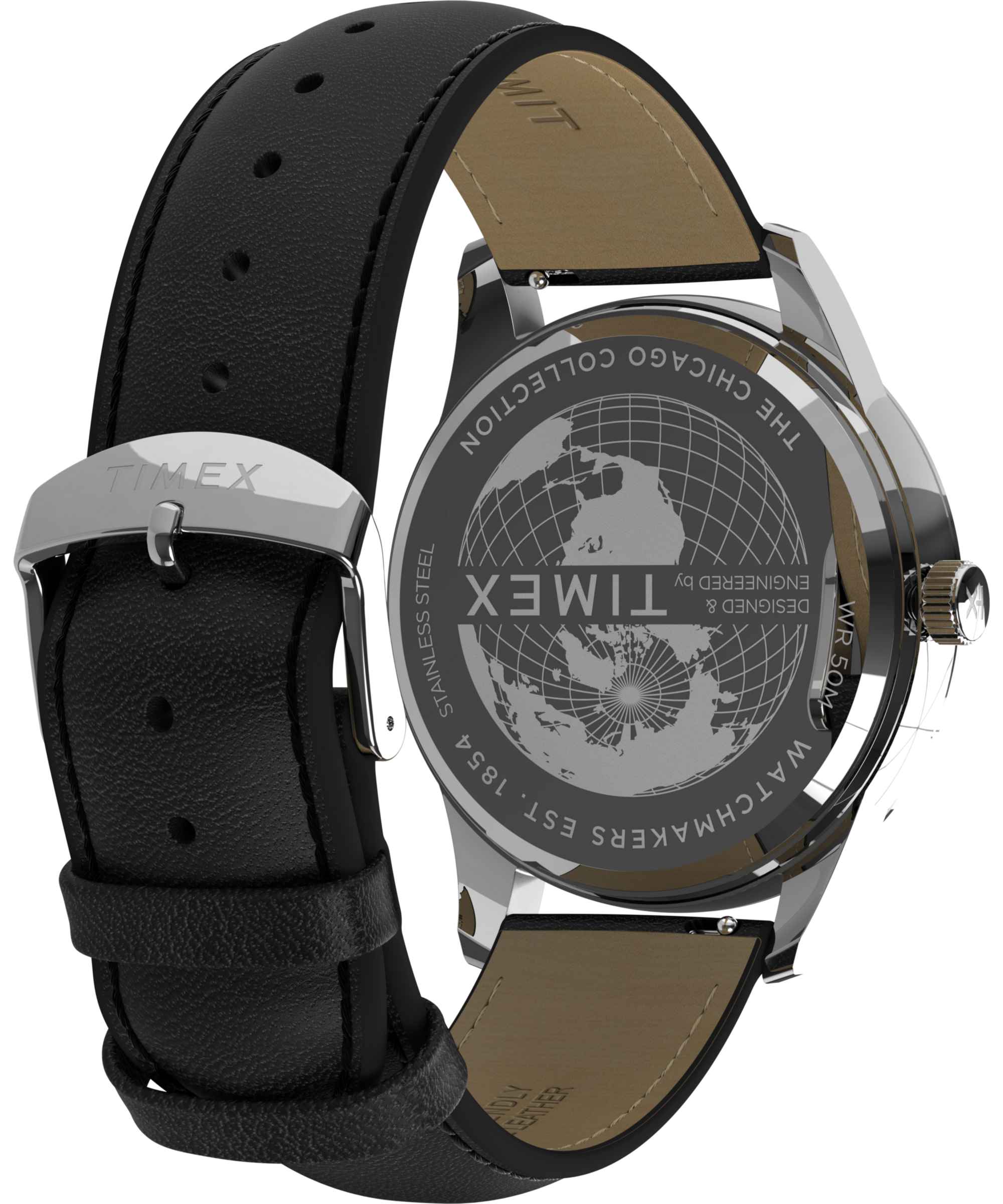 Timex Multifunktionsuhr »CHICAGO« Quarzuhr, Armbanduhr, Herrenuhr, Lederarmband, Datum, Leuchtzeiger