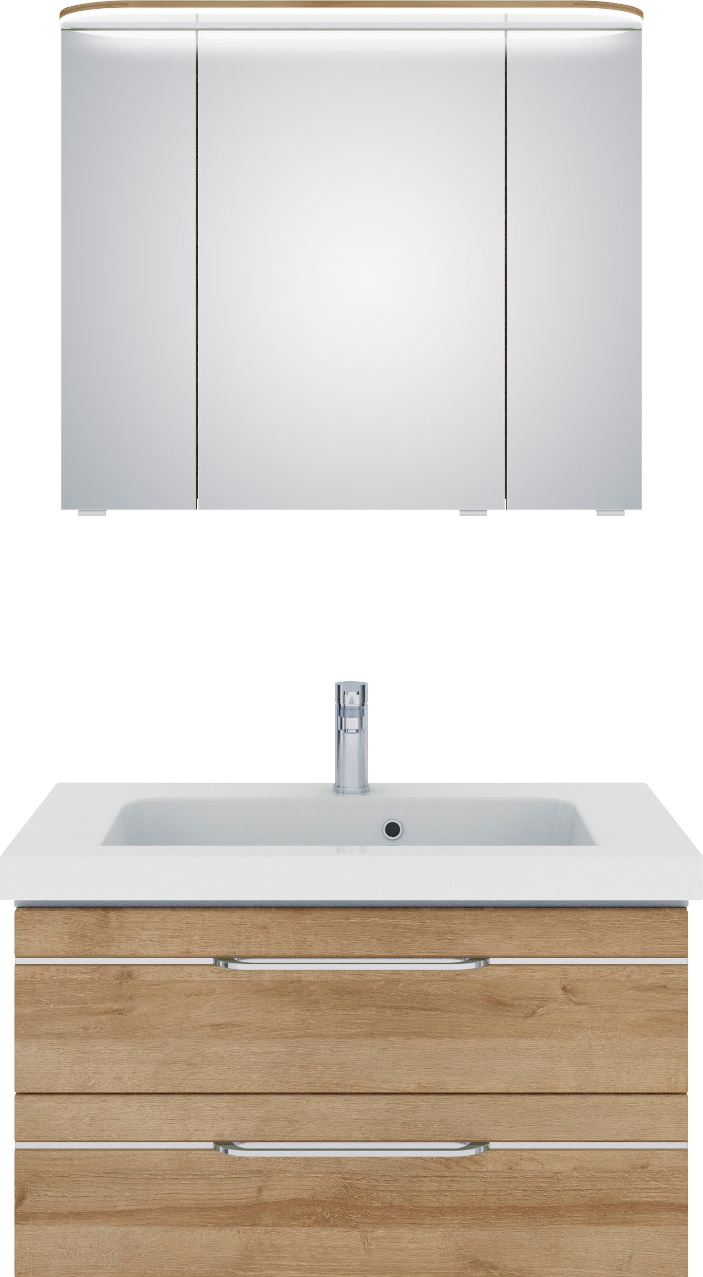 Saphir "Balto Sprint 2-teilig, Mineralmarmor-Waschtisch mit LED-Spiegelschrank" 2 Stk. tlg.