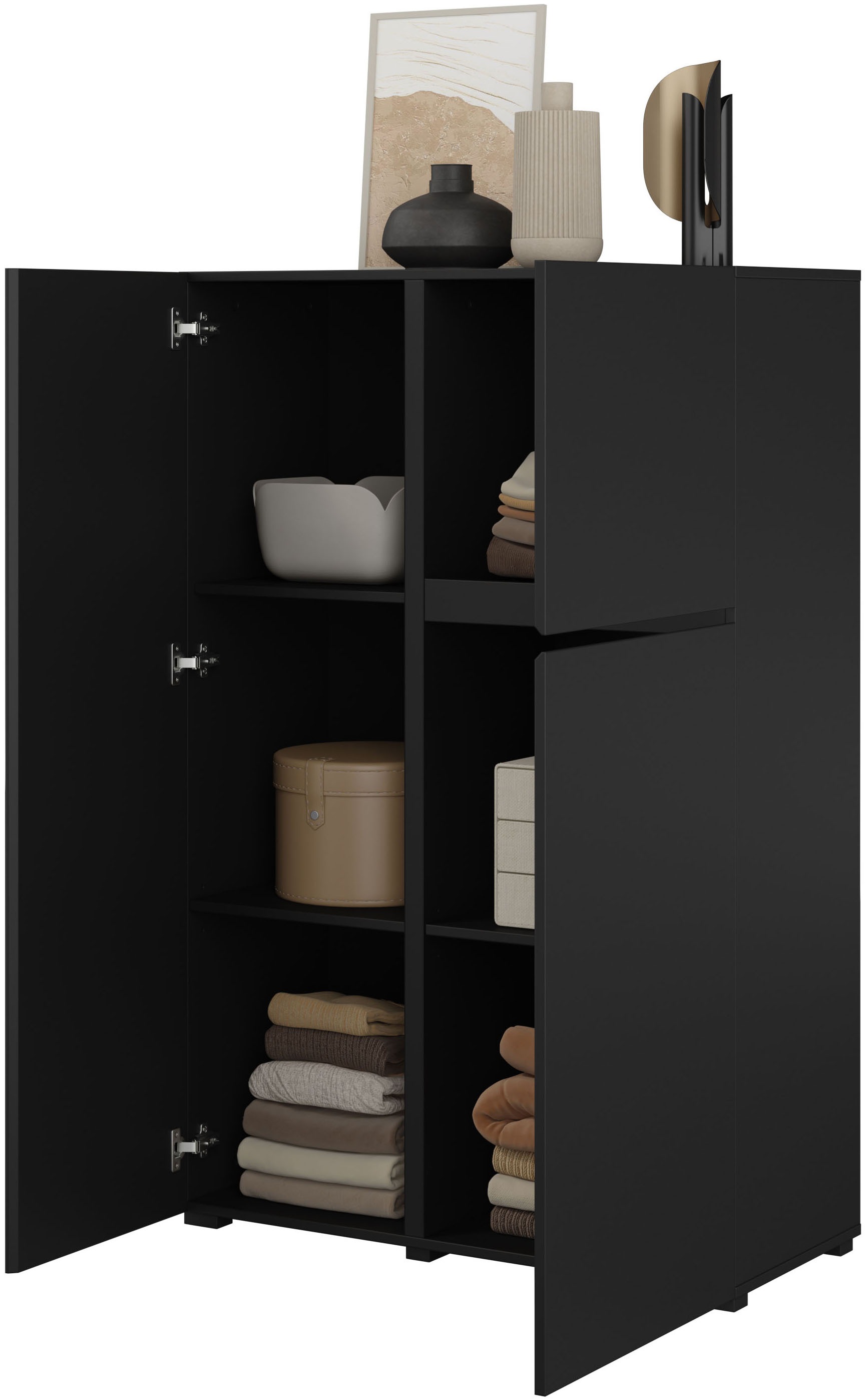 INOSIGN Highboard »Metric, Breite 92cm, moderne grifflose Hochkommode 3 Türen,Highboard«, Hochschrank mit viel Stauraum, Einlegeböden verstellbar, Türkommode