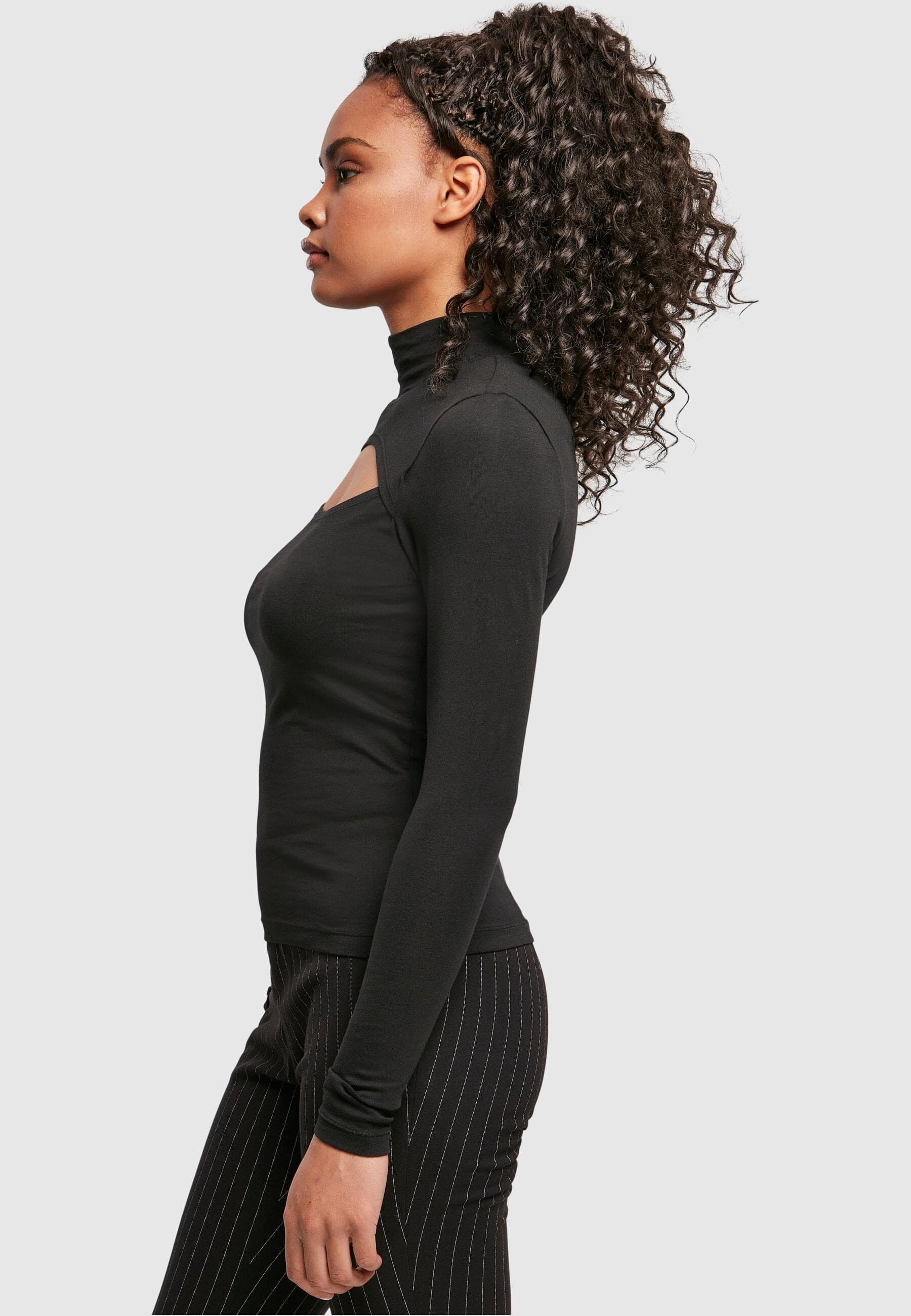 URBAN CLASSICS Langarmshirt »Urban Classics Damen Ladies Cut-Out Turtleneck Longsleeve«, (1 tlg.)
