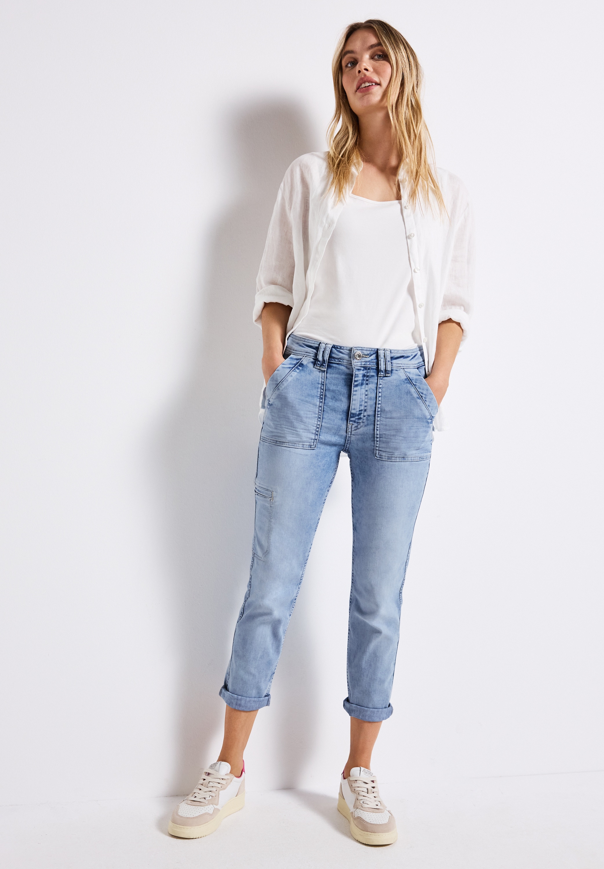 STREET ONE Gerade Jeans, aus Baumwolle mit Stretchanteil