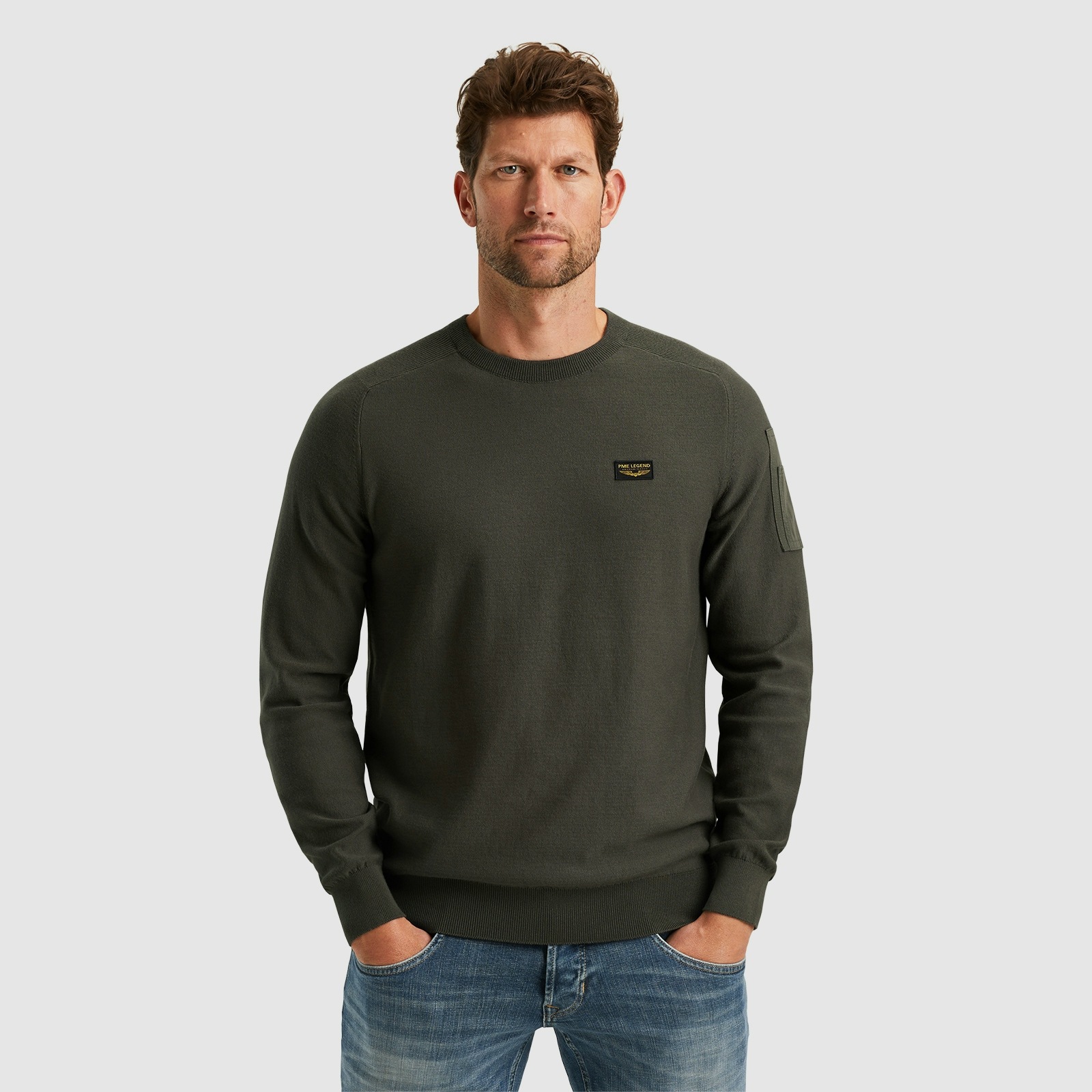 PME Legend Herren Rundhals Pullover R-NECK AMERICAN CLASSIC SINGLE JERSEY K günstig online kaufen