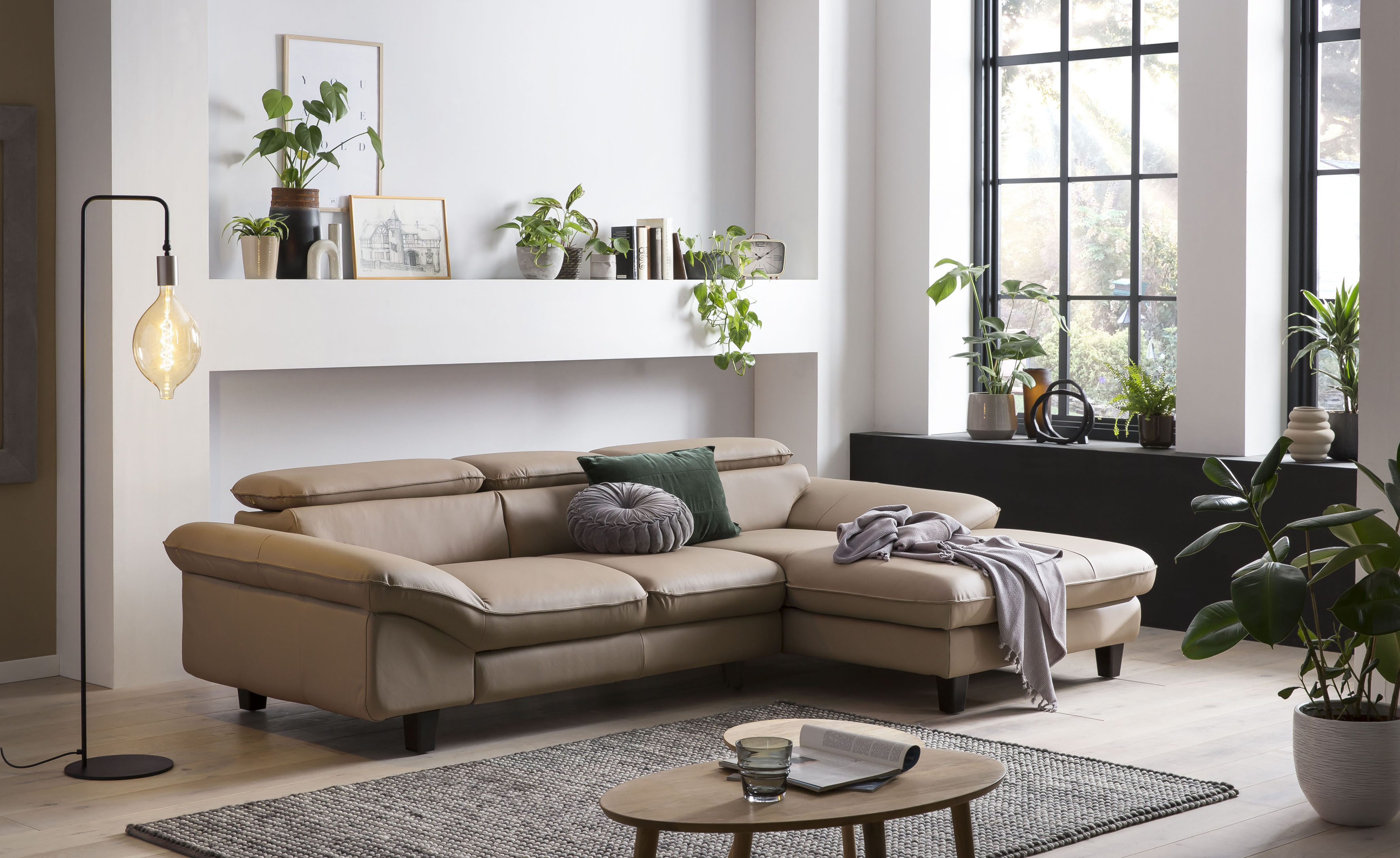 Home affaire Ecksofa "Pilot L-Form" mit Kopfteilverstellung, wahlweise mit Schlaffunktion & Bettkasten